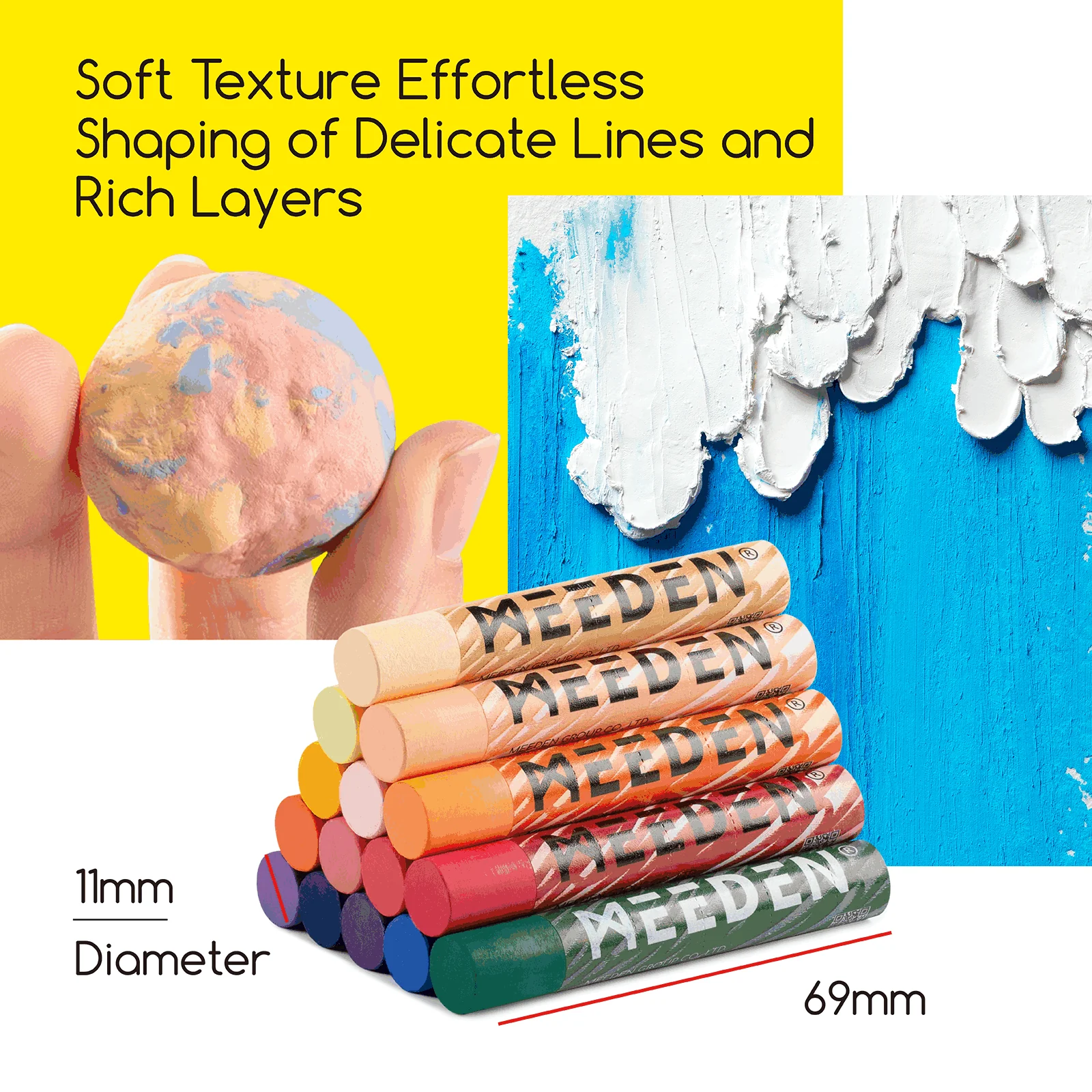 MEEDEN Soft Oil Pastels Set, 144 Vibrant Colors - Image 3