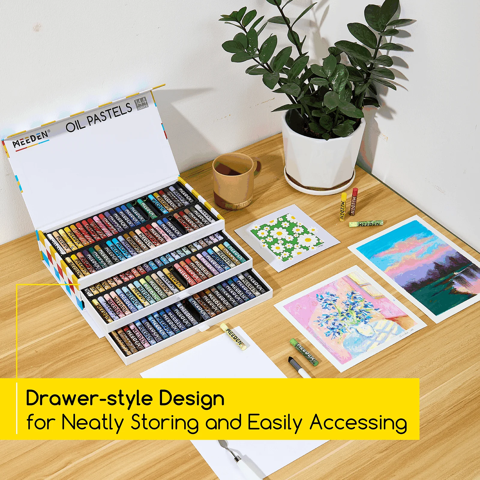 MEEDEN Soft Oil Pastels Set, 144 Vibrant Colors - Image 6