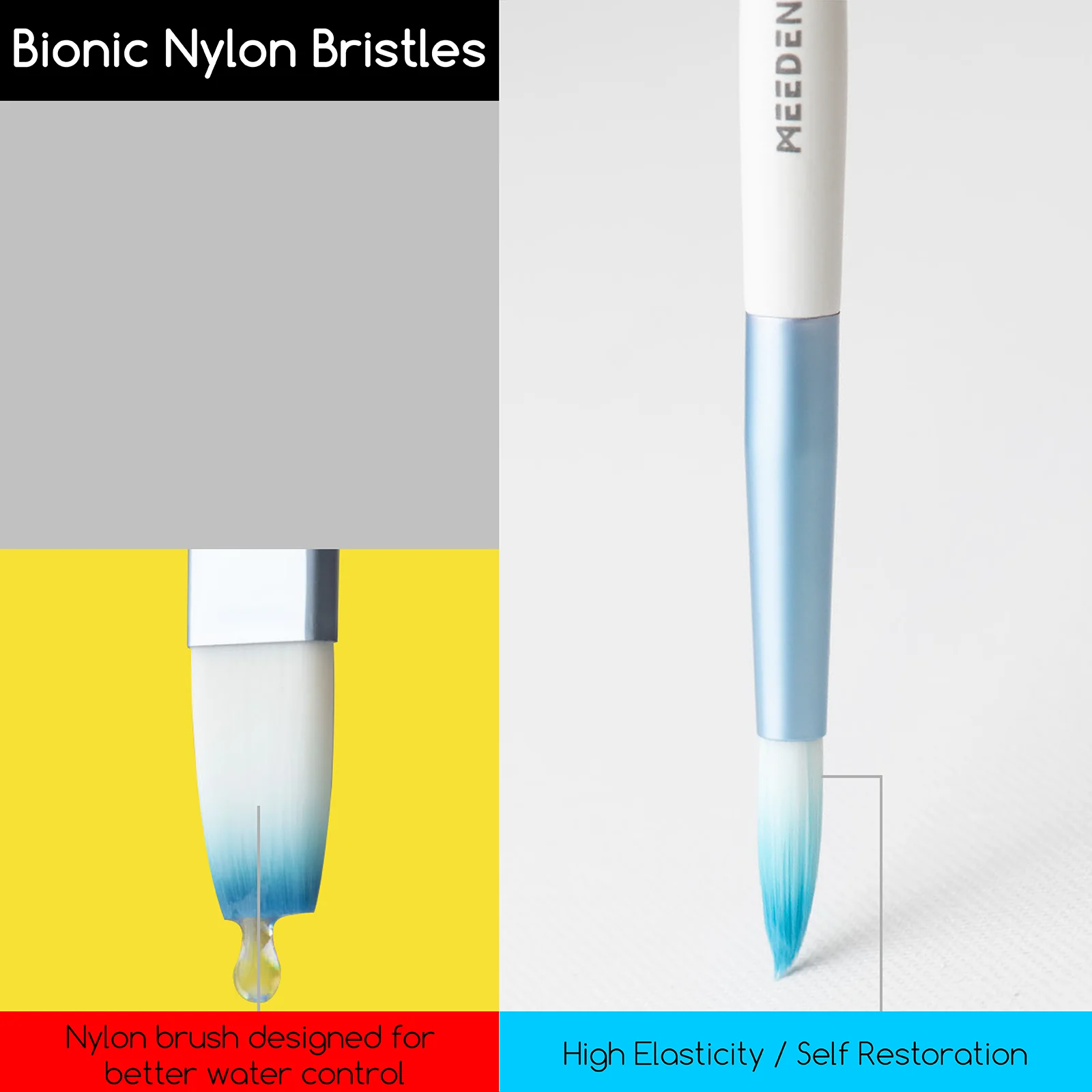 MEEDEN Watercolor Paint Brushes Set (10 Pieces) - Image 3