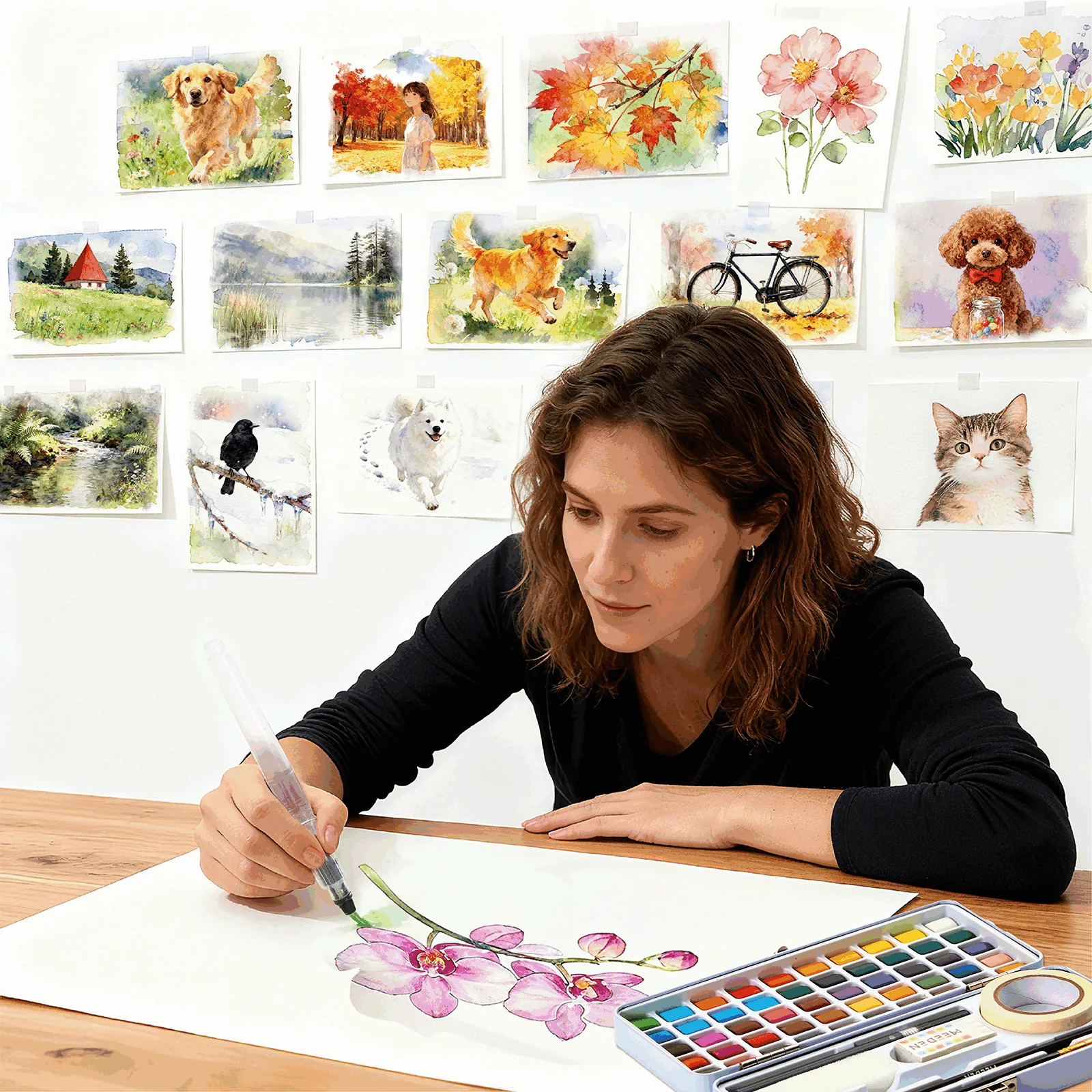 MEEDEN Travel Watercolor Paint Set , 50 Colors - Image 9