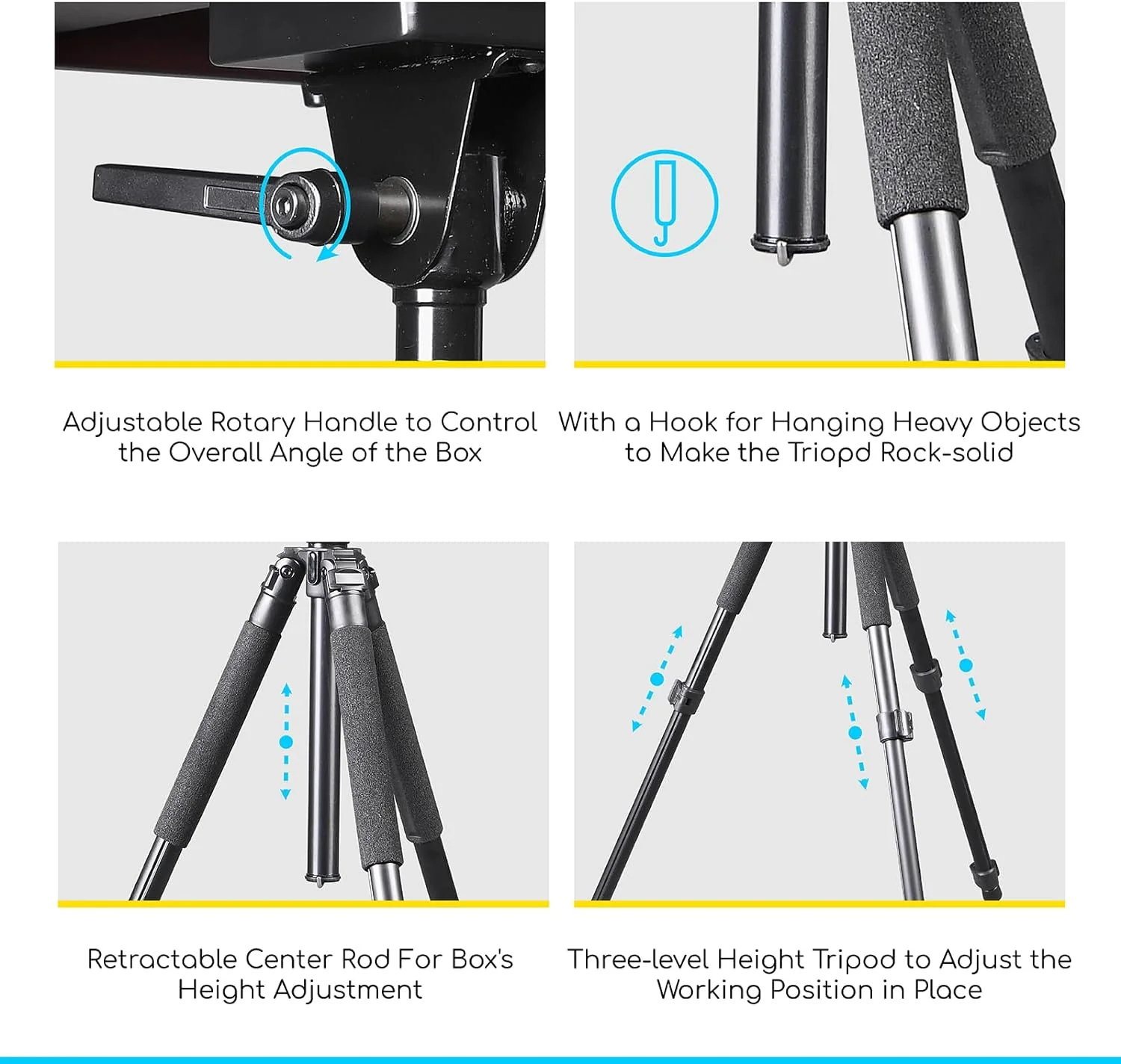 MEEDEN Plein Air Pochade Box with Tripod-Dark Walnut - Image 6