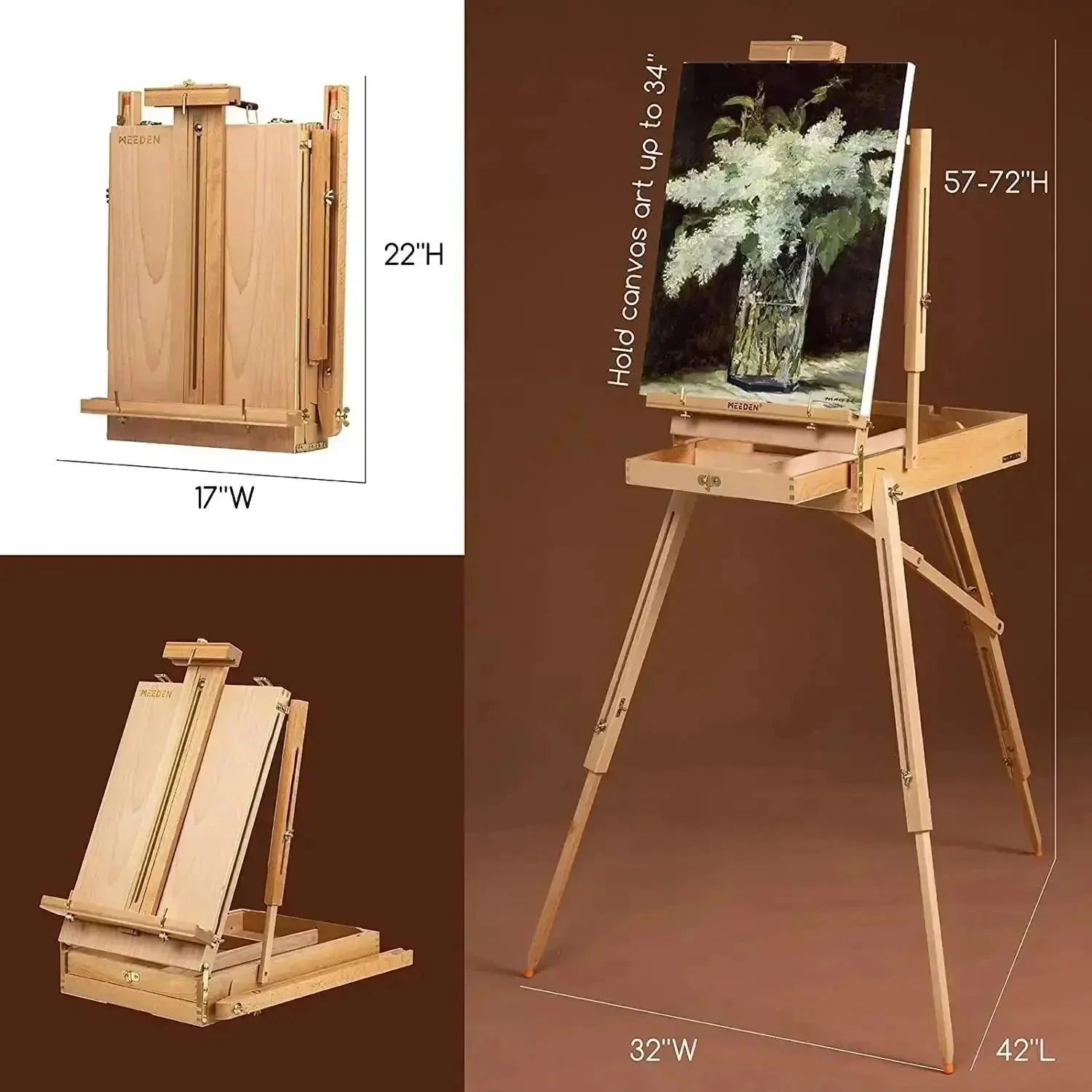 MEEDEN Professional Artist Acrylic Painting Set with French Easel - Image 3
