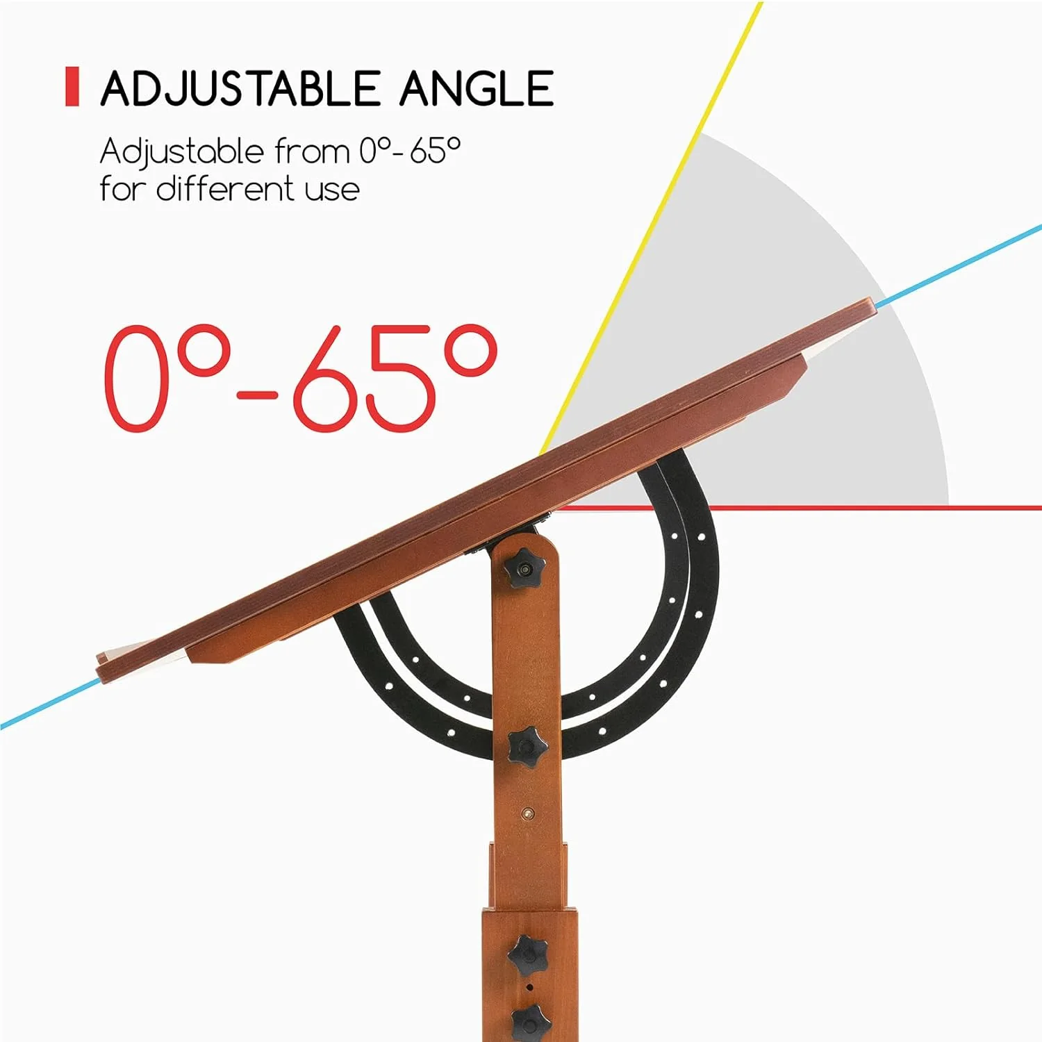 MEEDEN Extra Large Wood Drafting Table, Light Walnut - Image 10