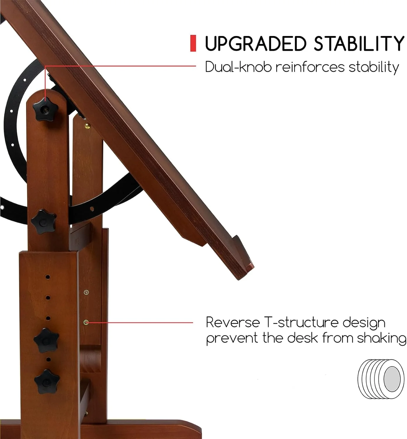 MEEDEN Extra Large Wood Drafting Table, Light Walnut - Image 11