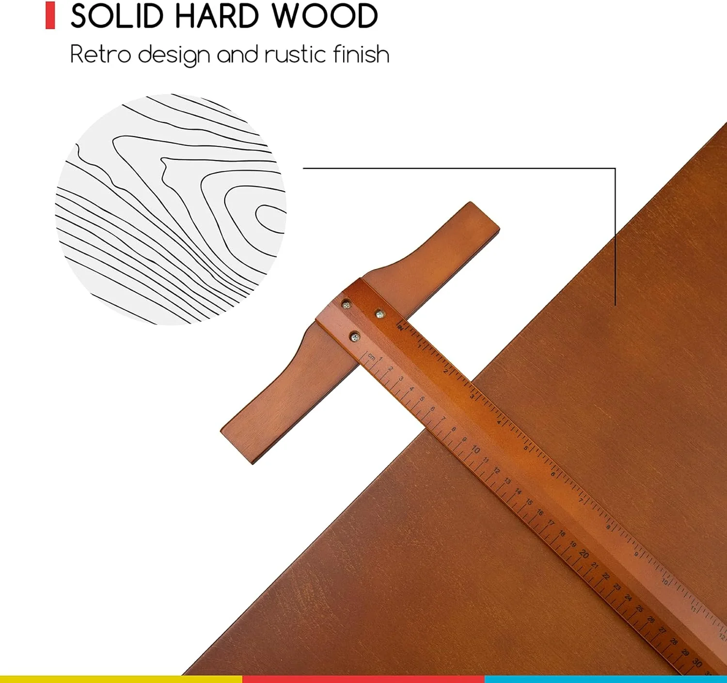 MEEDEN Extra Large Wood Drafting Table, Light Walnut - Image 12