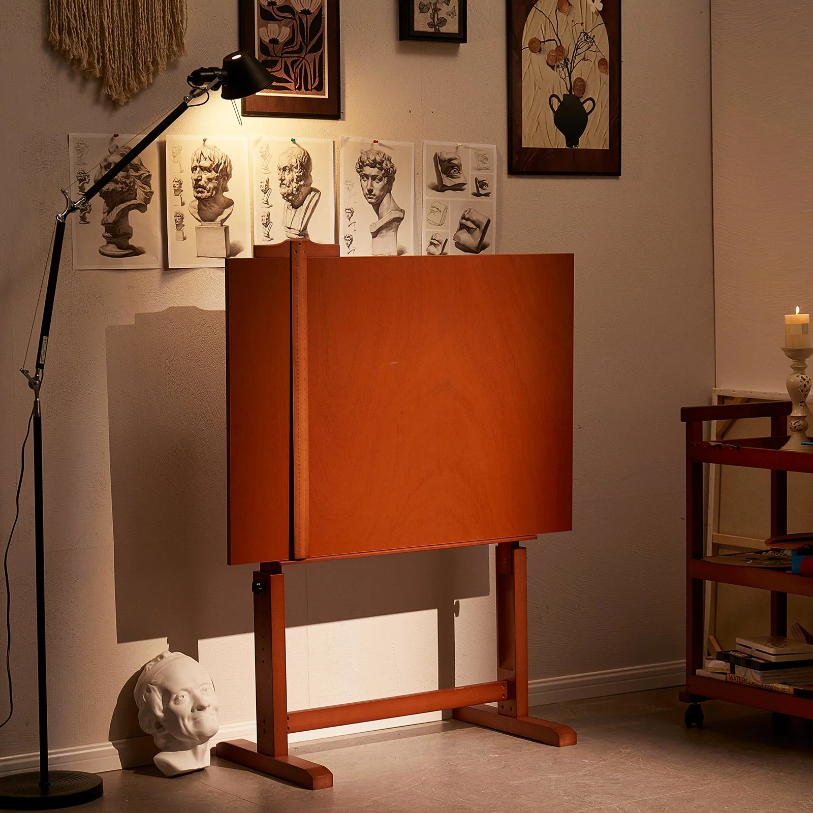 MEEDEN Extra Large Wood Drafting Table, Light Walnut - Image 19