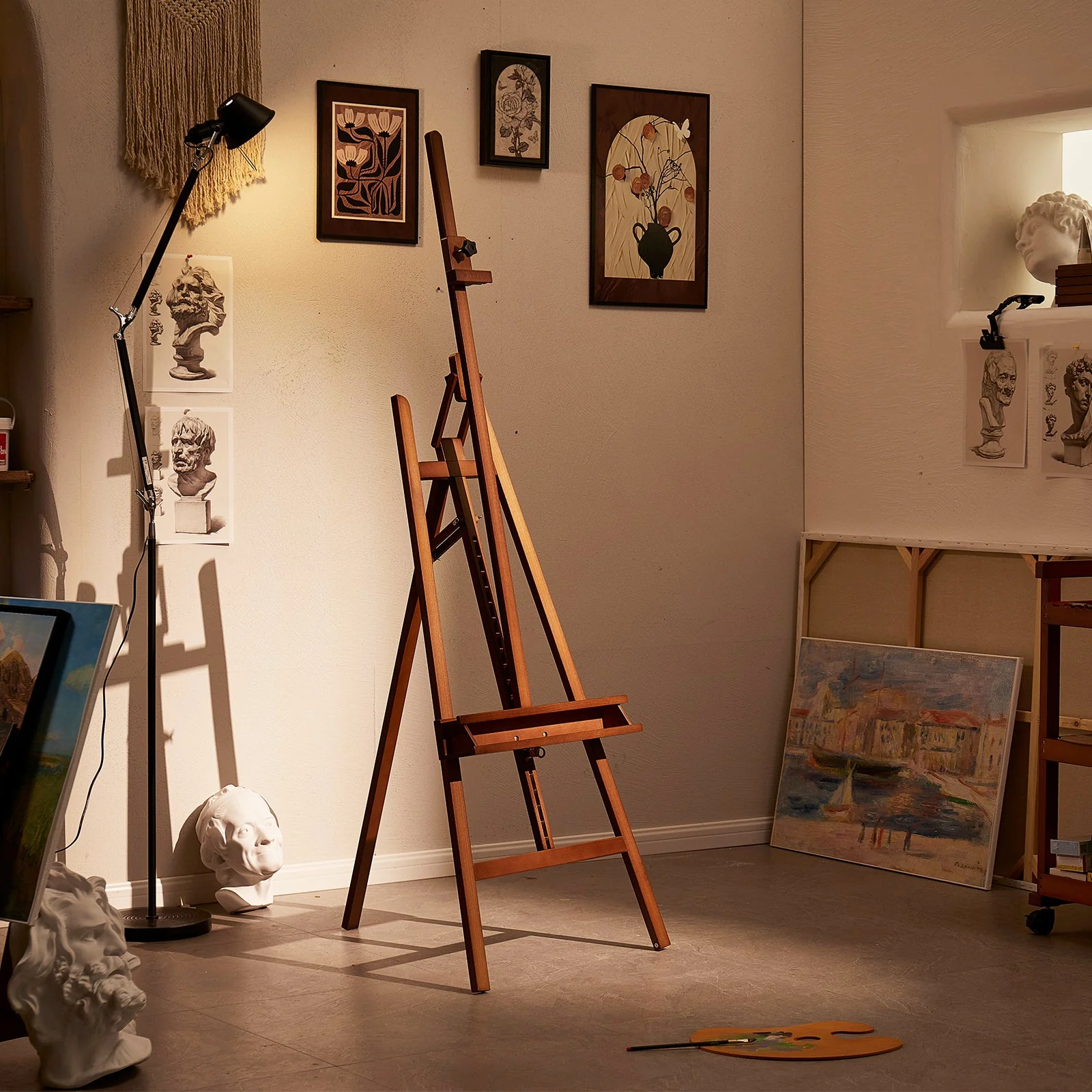 MEEDEN Large A-Frame Adjustable Artist Easel Stand-Walnut-W09B - Image 3