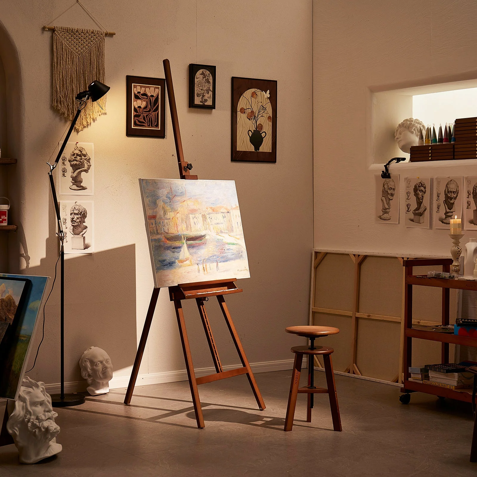 MEEDEN Large A-Frame Adjustable Artist Easel Stand-Walnut-W09B - Image 4