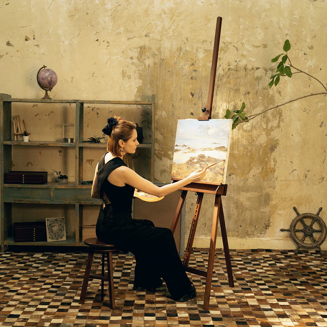 MEEDEN Large A-Frame Adjustable Artist Easel Stand-Walnut-W09B - Image 5