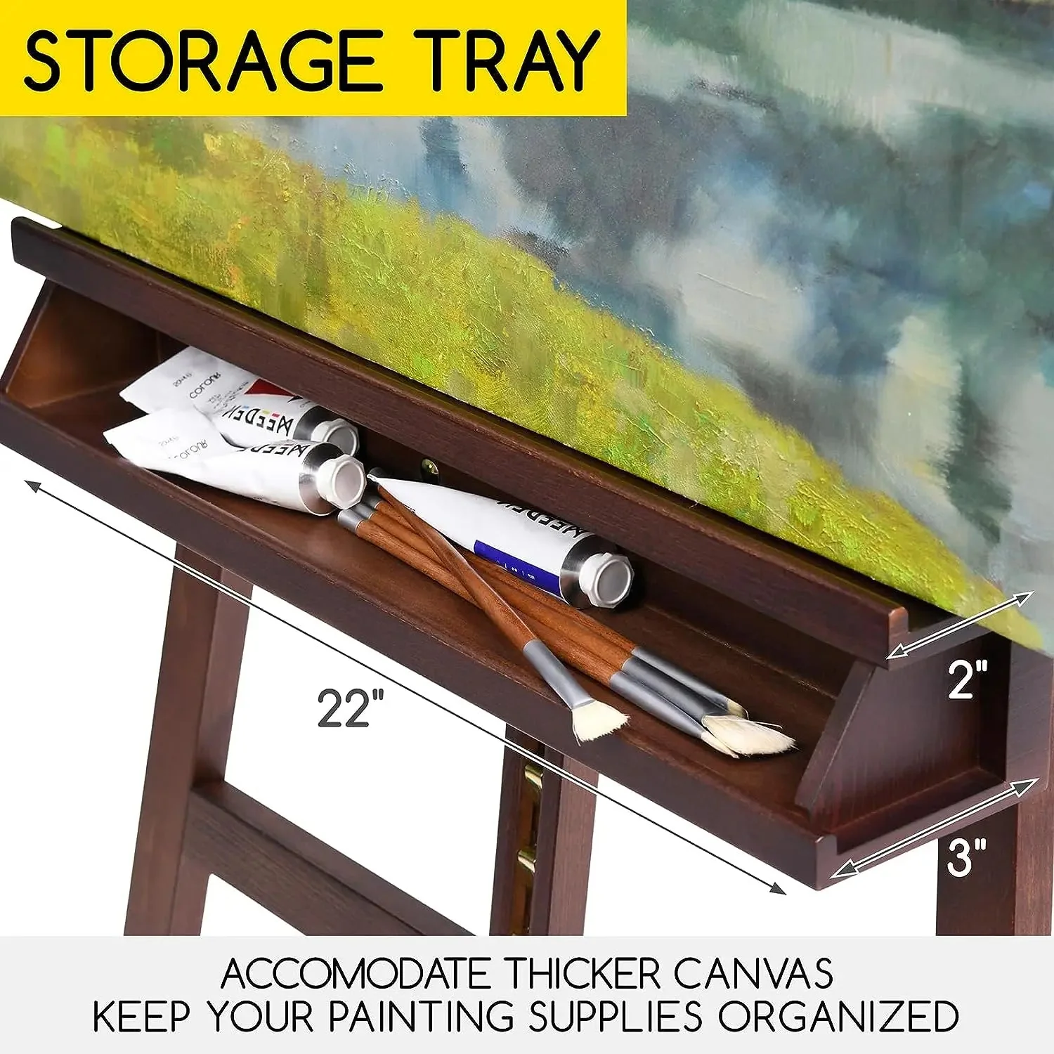 MEEDEN Large A-Frame Adjustable Artist Easel Stand-Walnut-W09B - Image 8