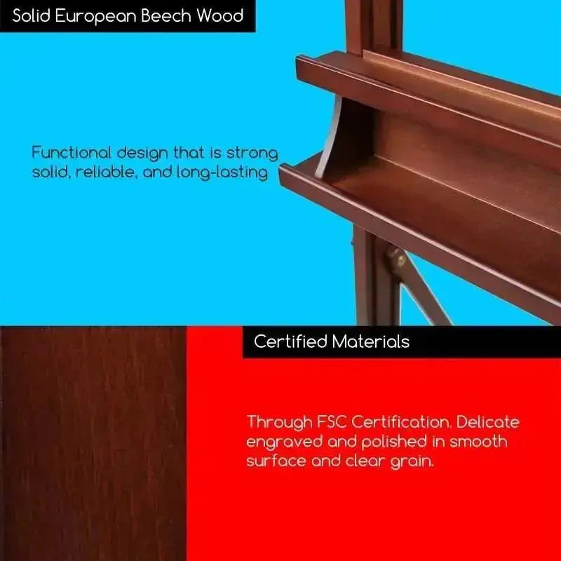 MEEDEN H-Frame Artist Easel with Storage Tray-Walnut-W02 - Image 4