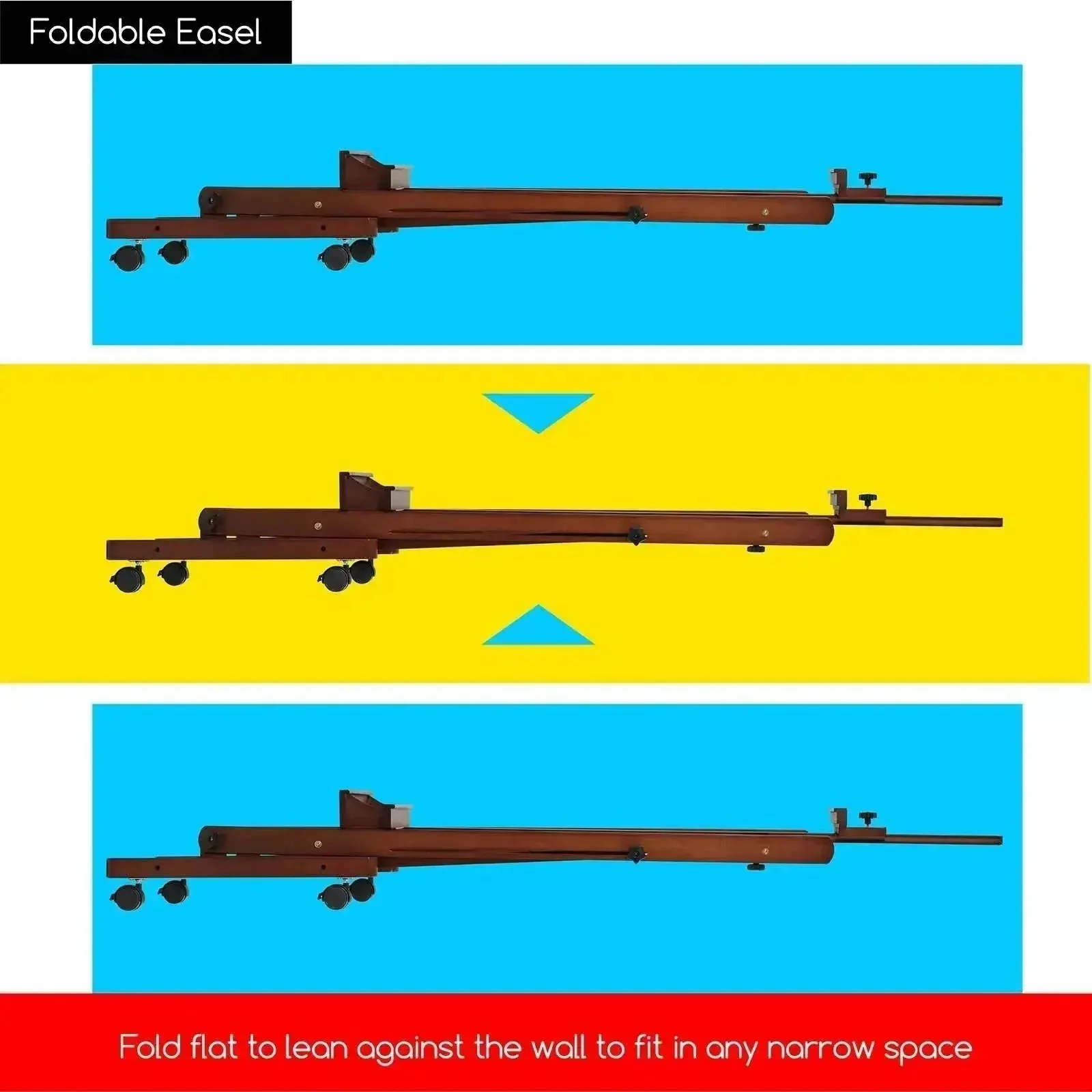 MEEDEN H-Frame Artist Easel with Storage Tray-Walnut-W02 - Image 7