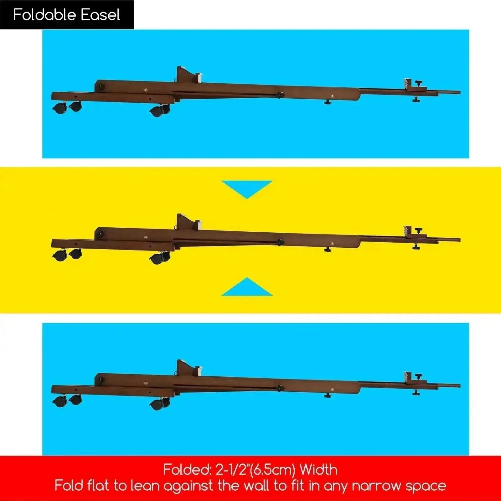 MEEDEN Large H-Frame Artist Easel with Large Tray-Walnut-W02D - Image 8