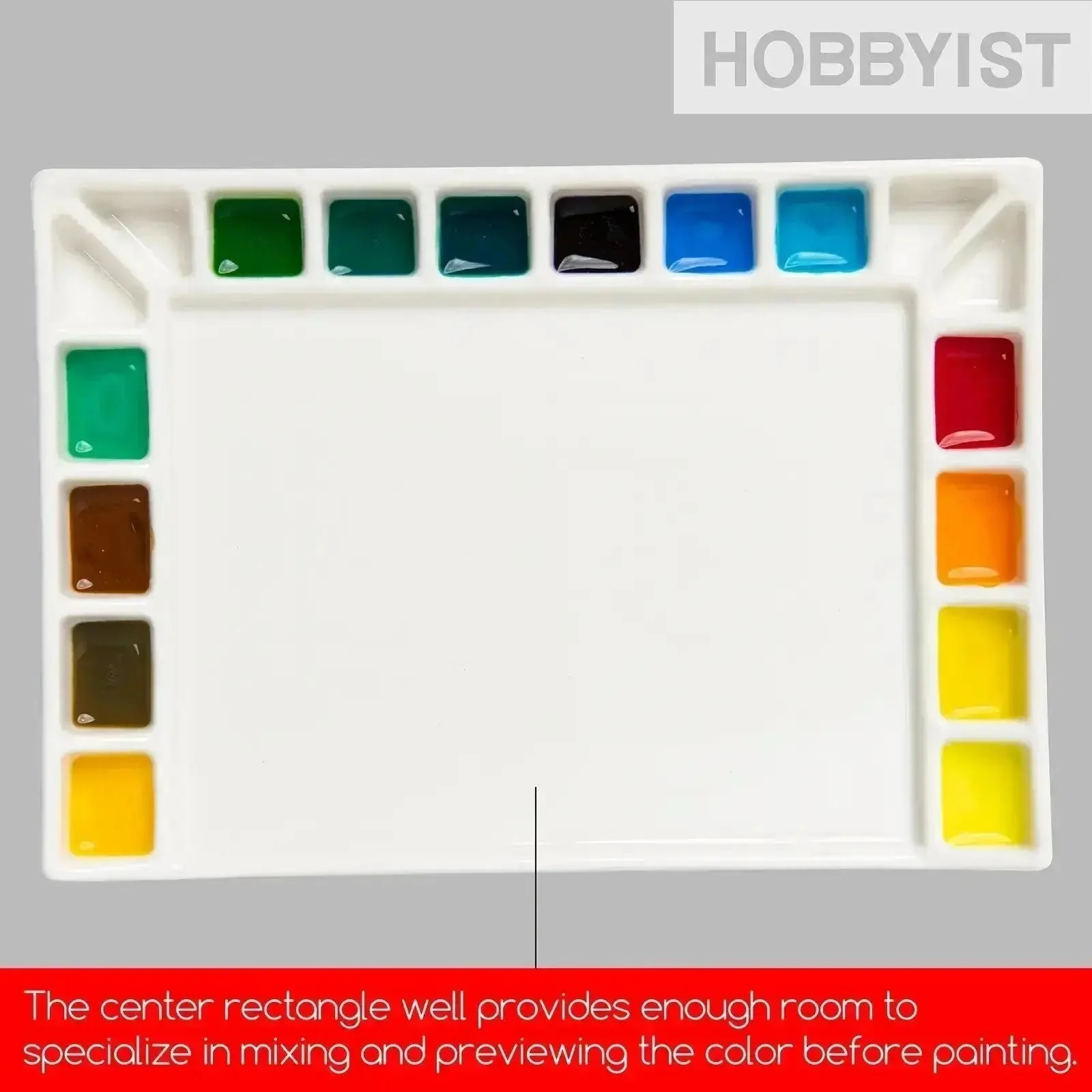 MEEDEN 18-Well Porcelain Artist Paint Palette - Image 3