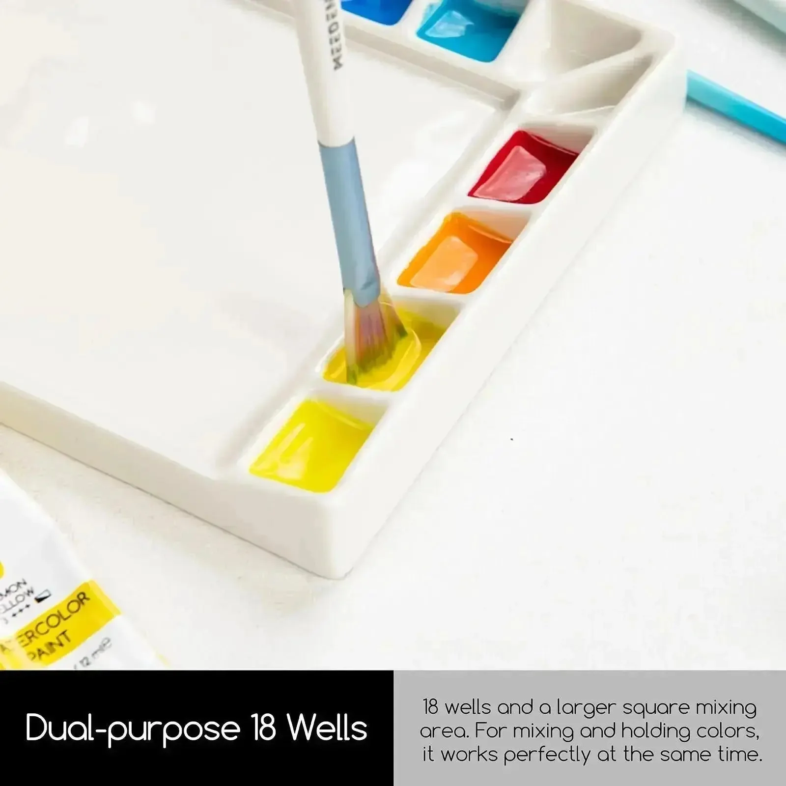 MEEDEN 18-Well Porcelain Artist Paint Palette - Image 4