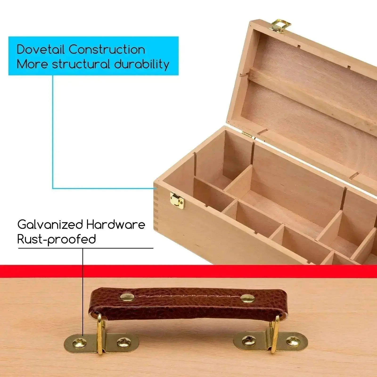 MEEDEN Large Multi-Function Solid Beech Storage Box - Image 5