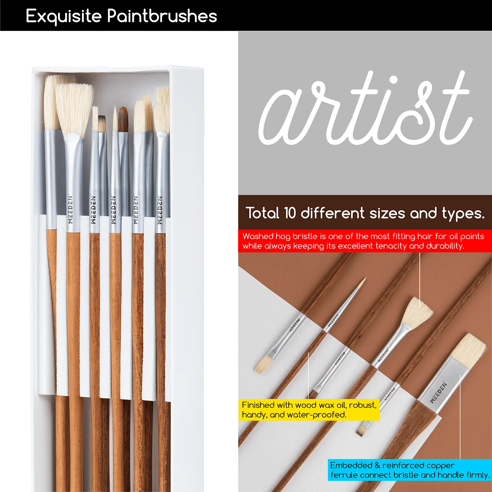 MEEDEN Artist Oil Painting Set with Sketch Easel Box, 13*50ml Tubes - Image 5