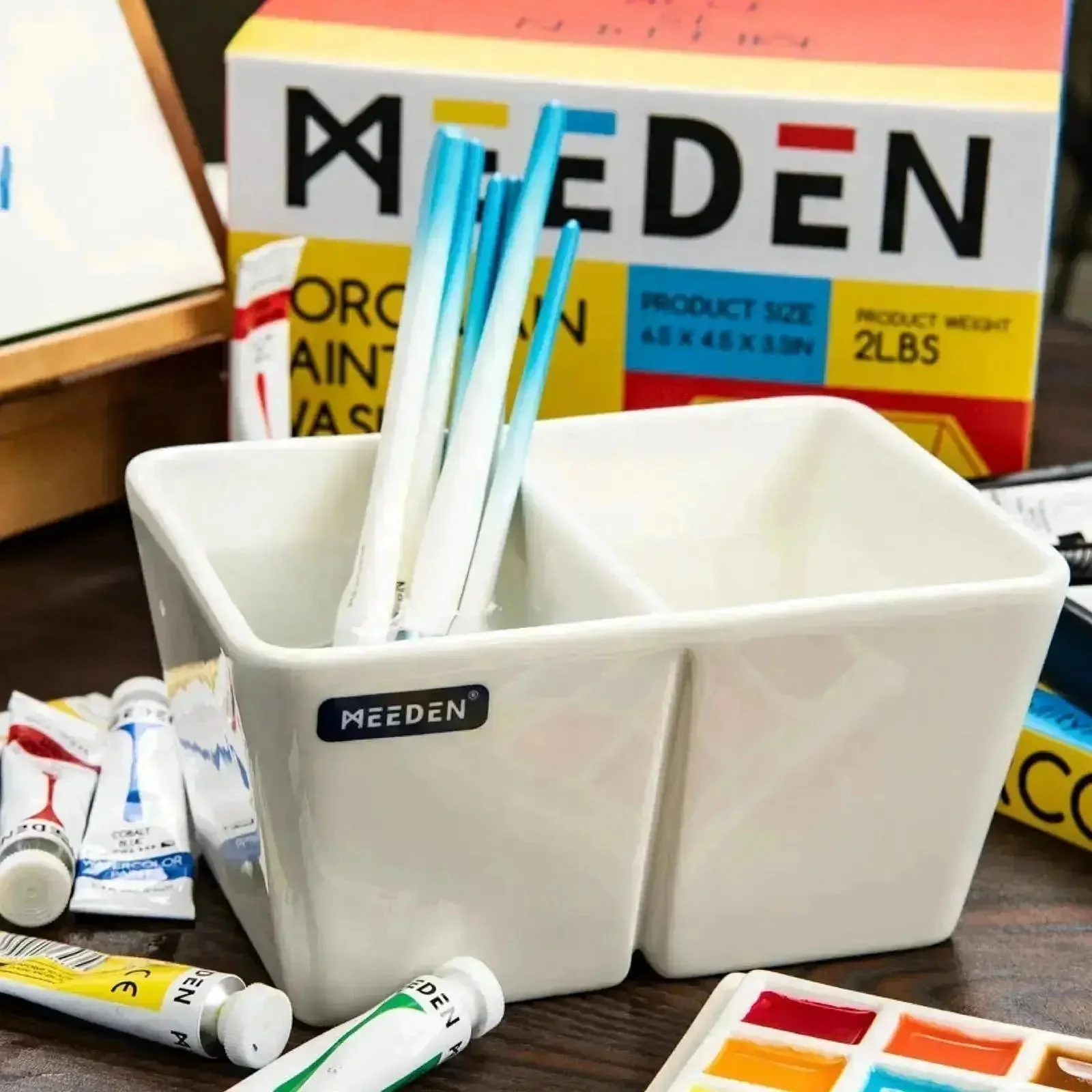 Watercolor Ceramic Brush Wash Bowl - Image 6