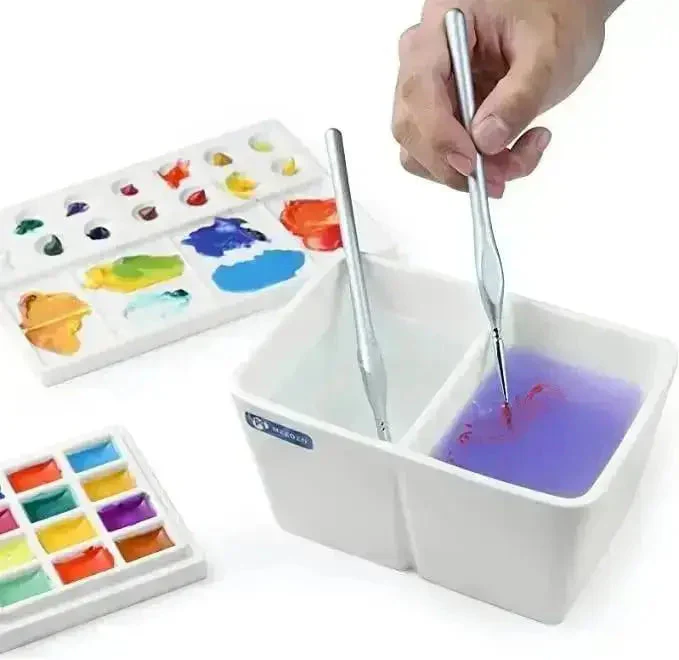 Watercolor Ceramic Brush Wash Bowl - Image 7