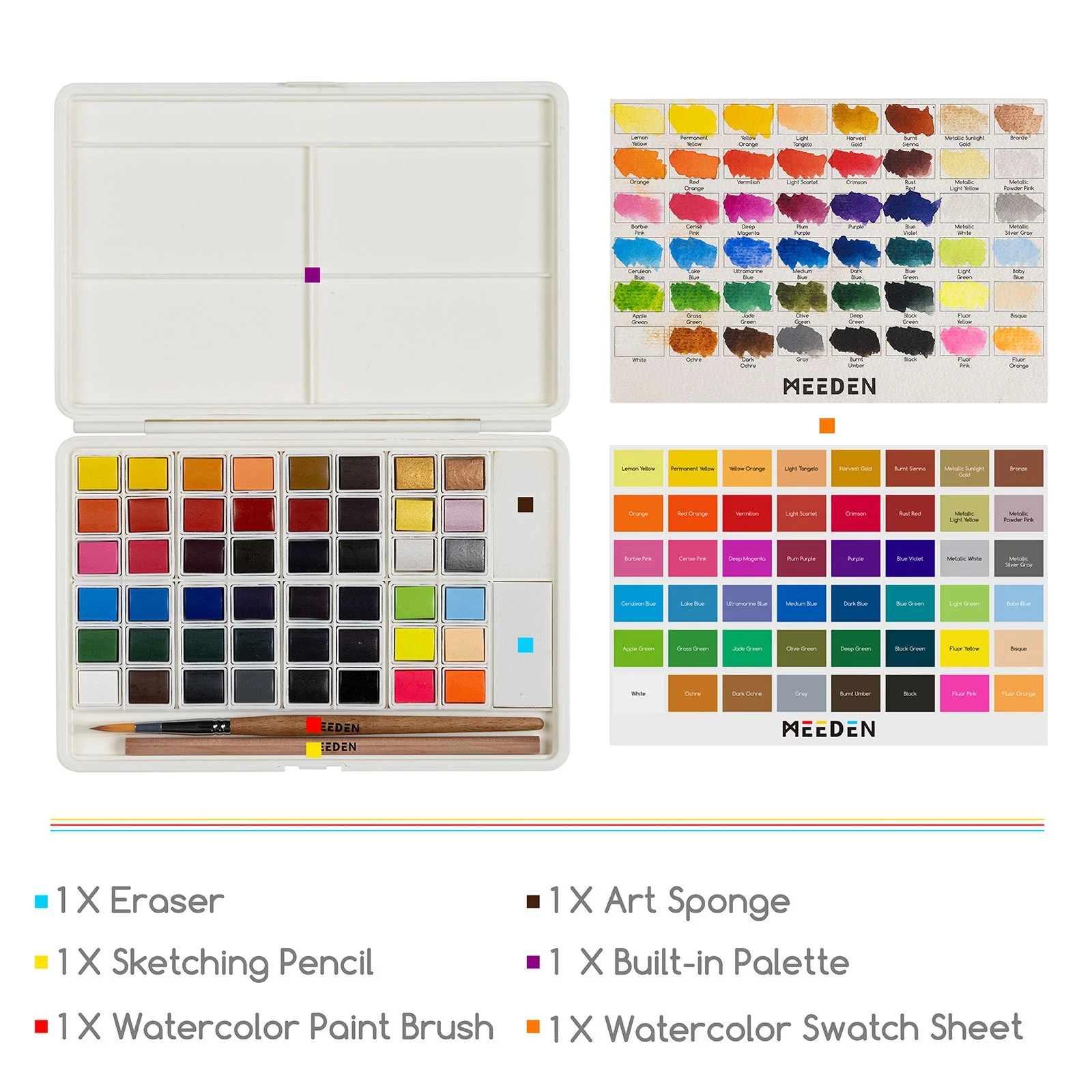 MEEDEN 48-Color Solid Watercolor Set - Image 13