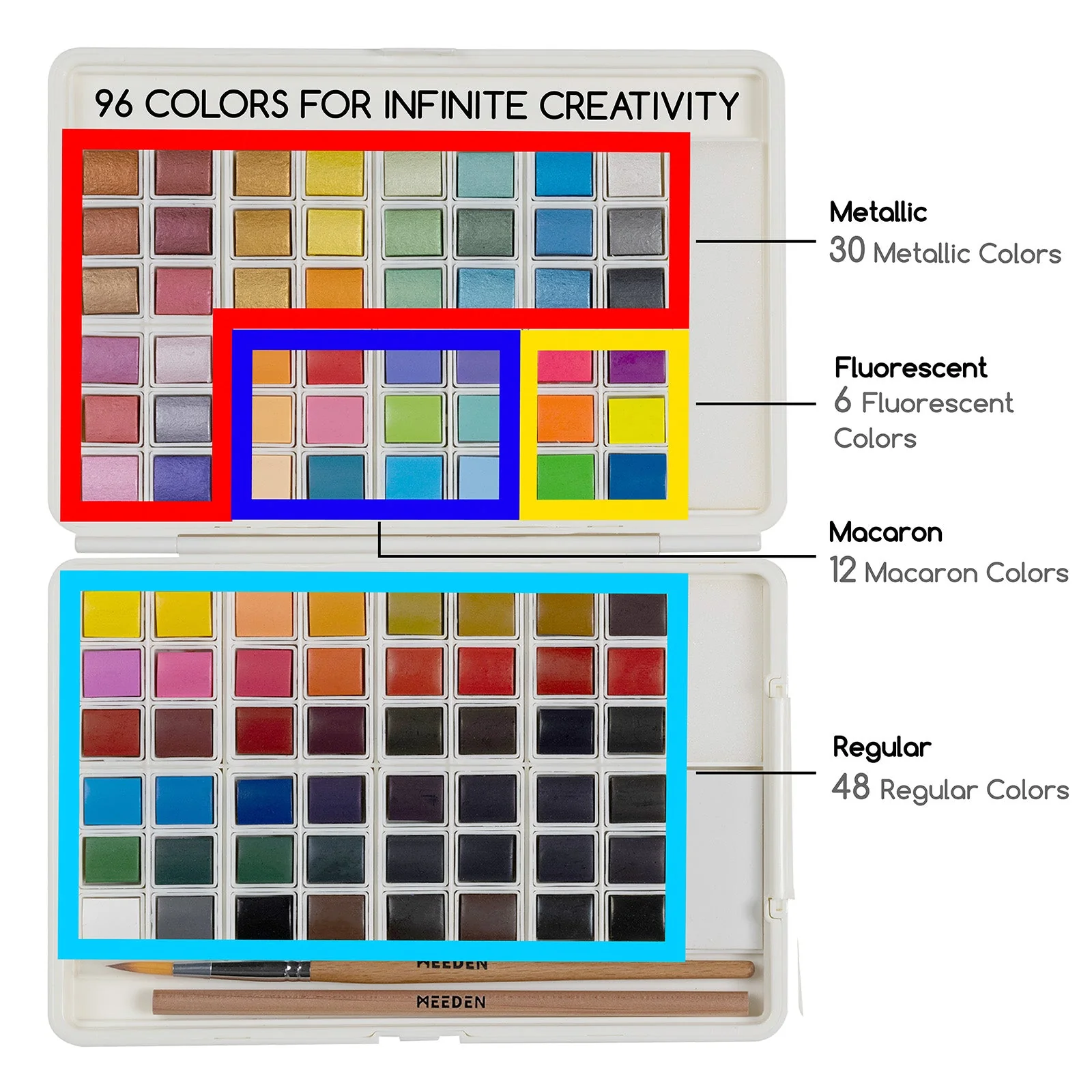 MEEDEN 96-Color Solid Watercolor Set - Image 13