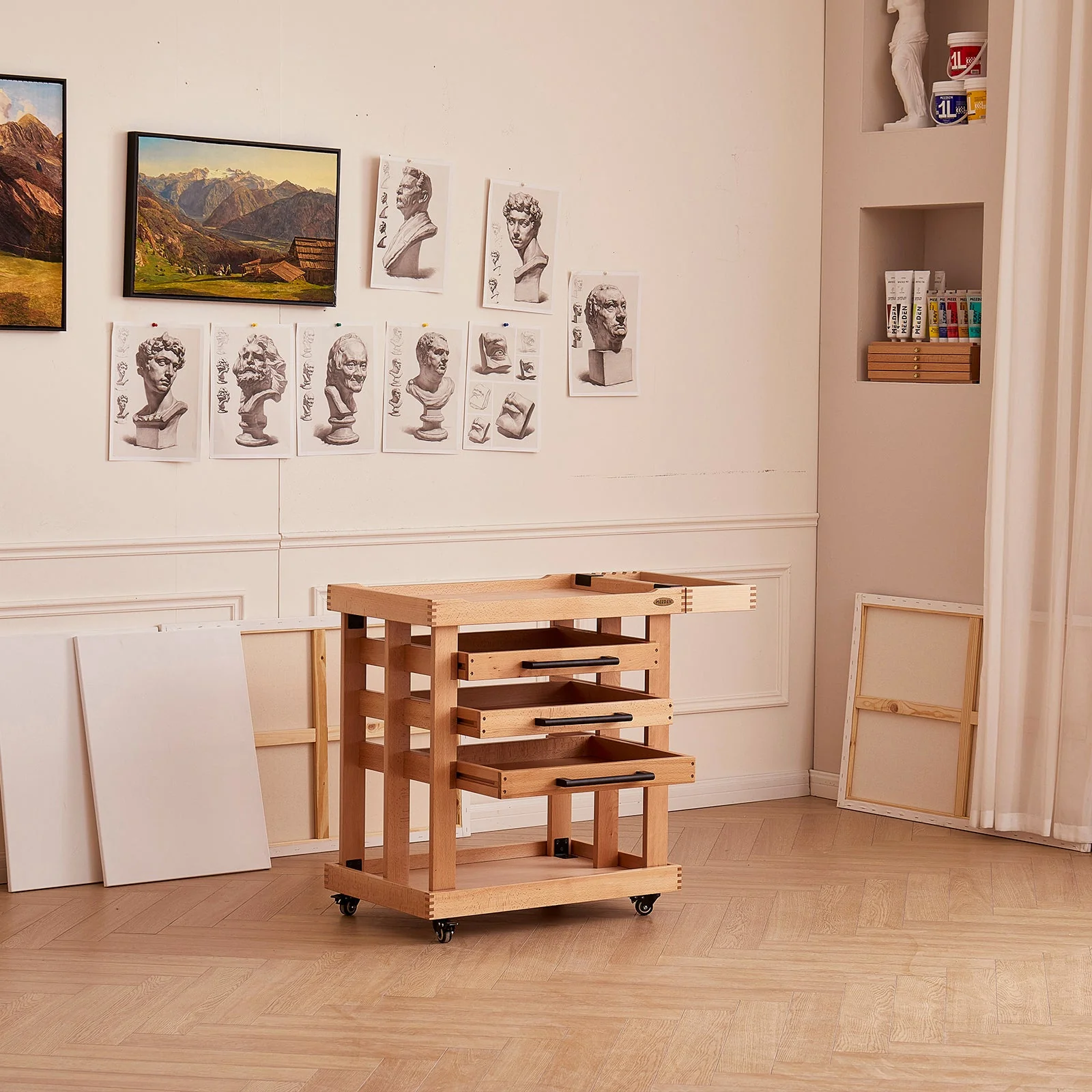 MEEDEN Deluxe Artist Supplies Storage Cart, 5-Tier Taboret-W13H - Image 4