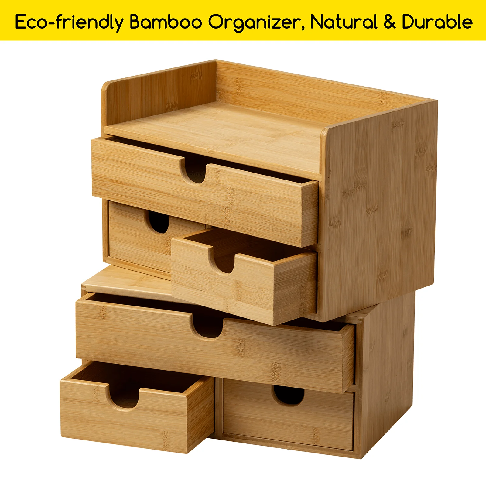 MEEDEN Bamboo Desk Organizer with Drawers - Image 12