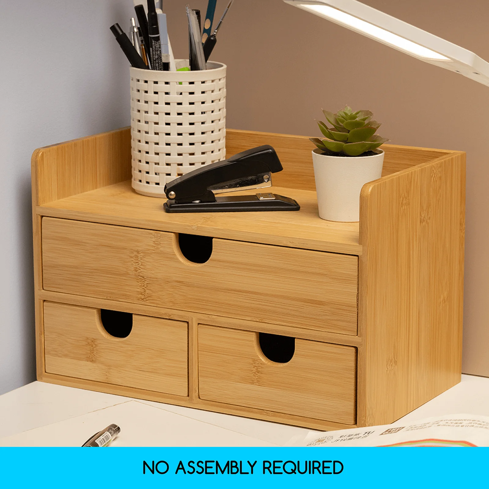 MEEDEN Bamboo Desk Organizer with Drawers - Image 15