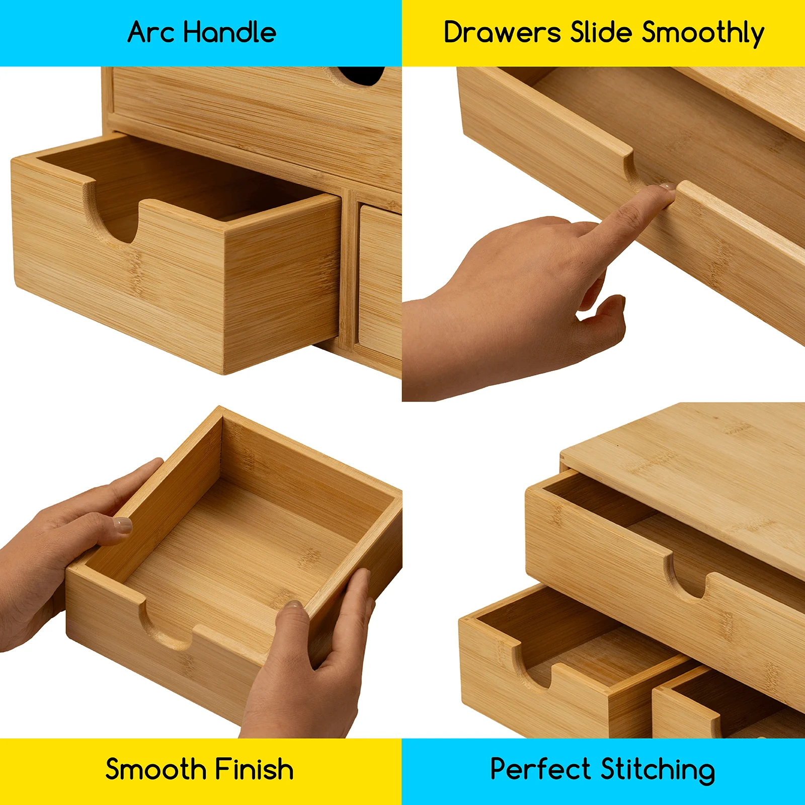 MEEDEN Bamboo Desk Organizer with Drawers - Image 6