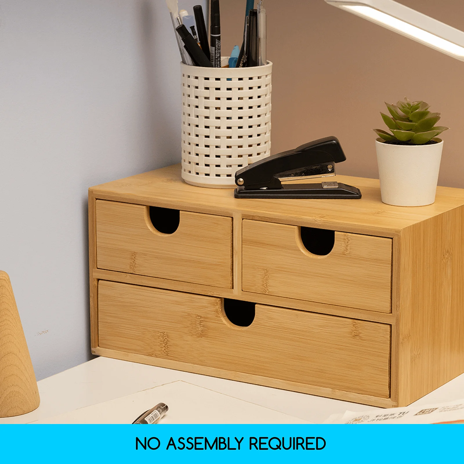 MEEDEN Bamboo Desk Organizer with Drawers - Image 8