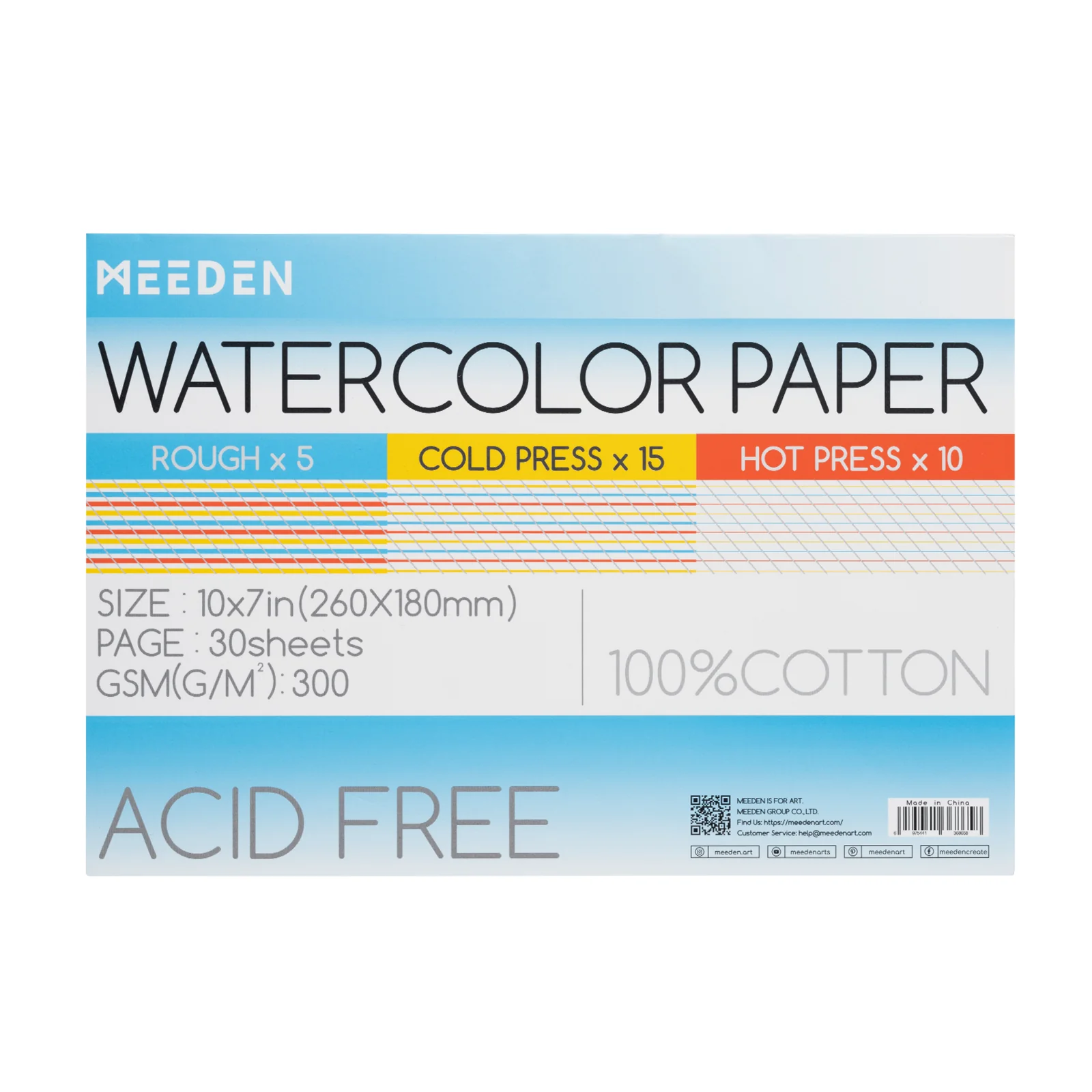 MEEDEN Cold Press & Hot Press & Rough Watercolor Paper Pad - Image 14