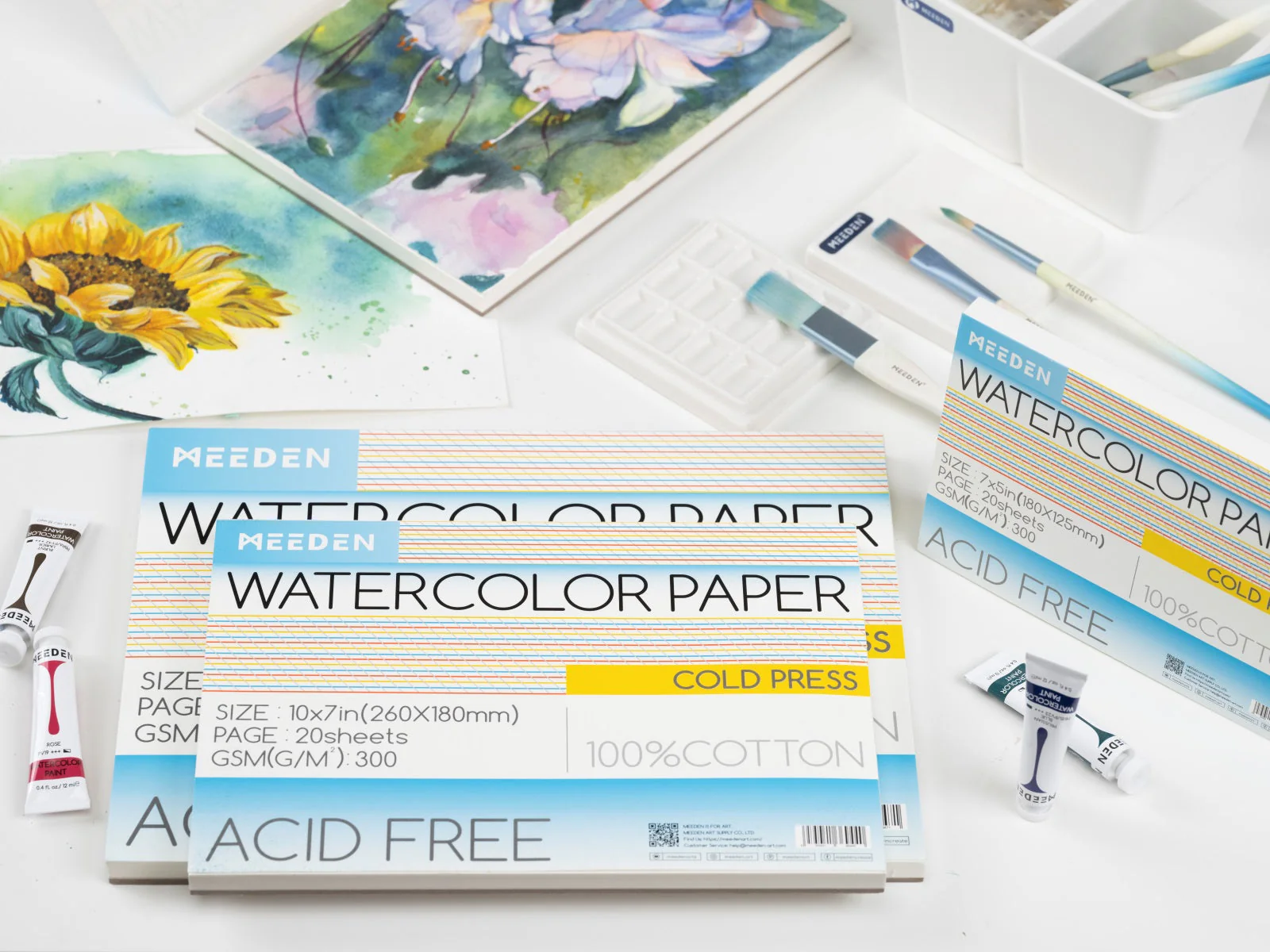 MEEDEN Cold Press & Hot Press & Rough Watercolor Paper Pad - Image 5