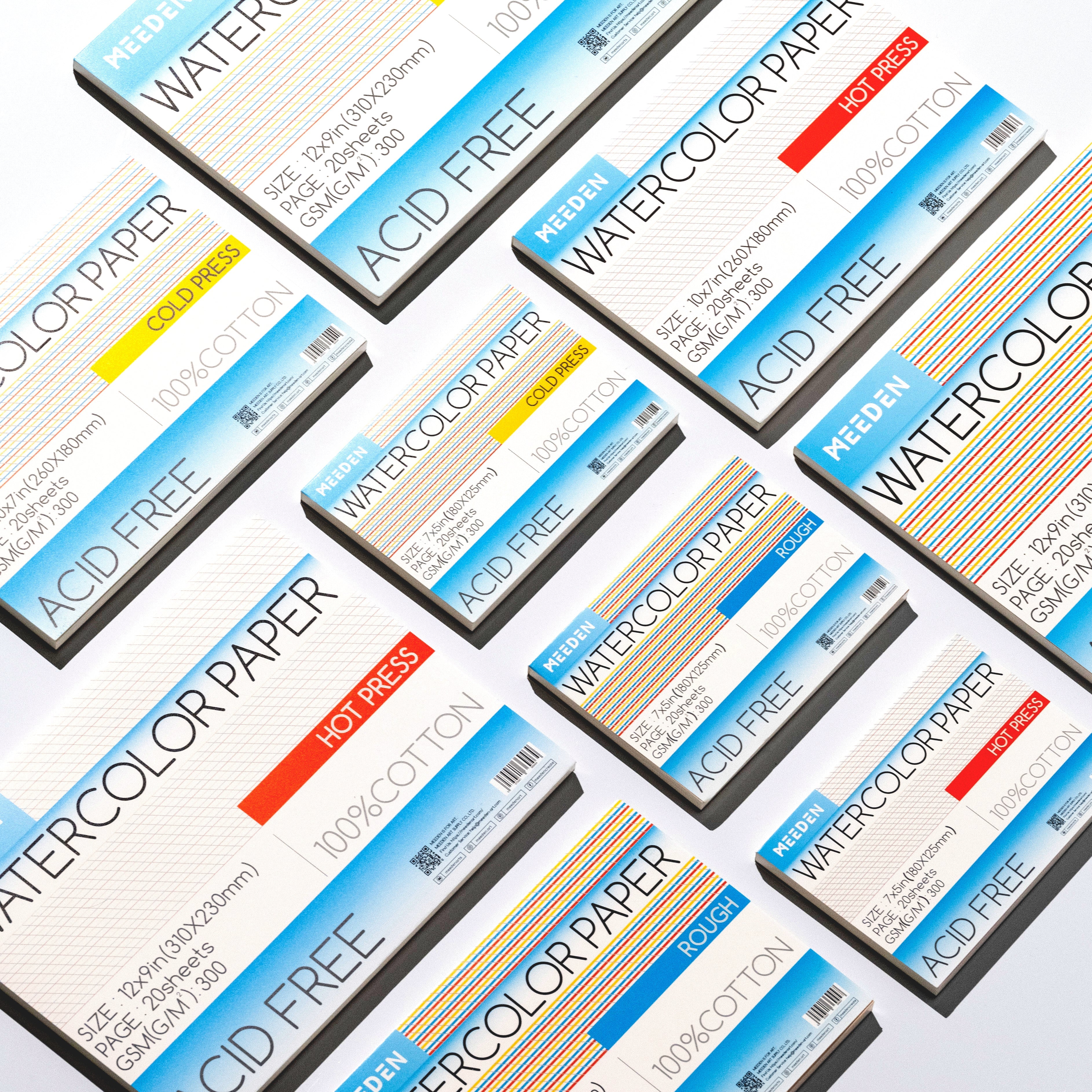 MEEDEN Cold Press & Hot Press & Rough Watercolor Paper Pad - Image 6