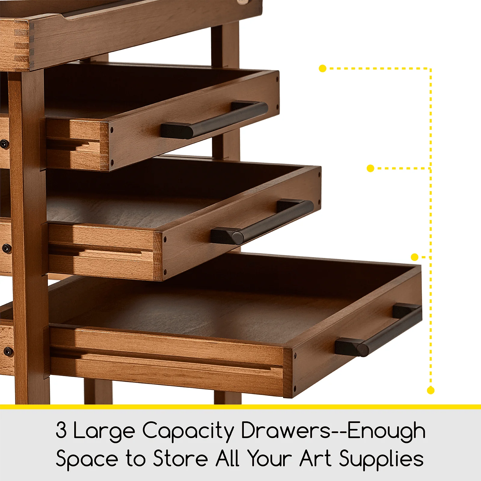 MEEDEN Deluxe Artist Supplies Storage Cart, 5-Tier Taboret-Walnut-W13H - Image 4