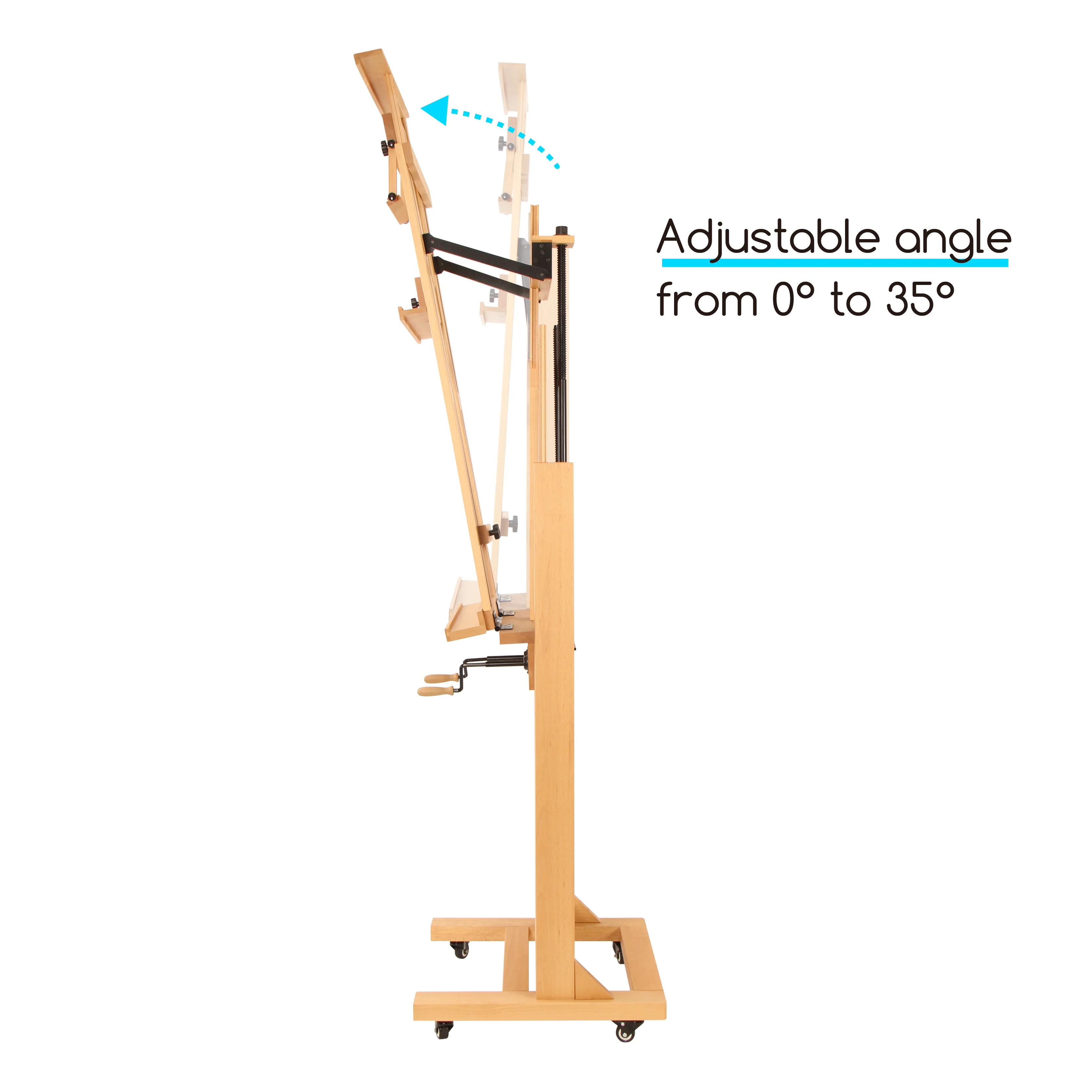 MEEDEN Deluxe Studio Large Double Rocker Crank Heavy Duty Artist Easel-DHJ-1 - Image 4