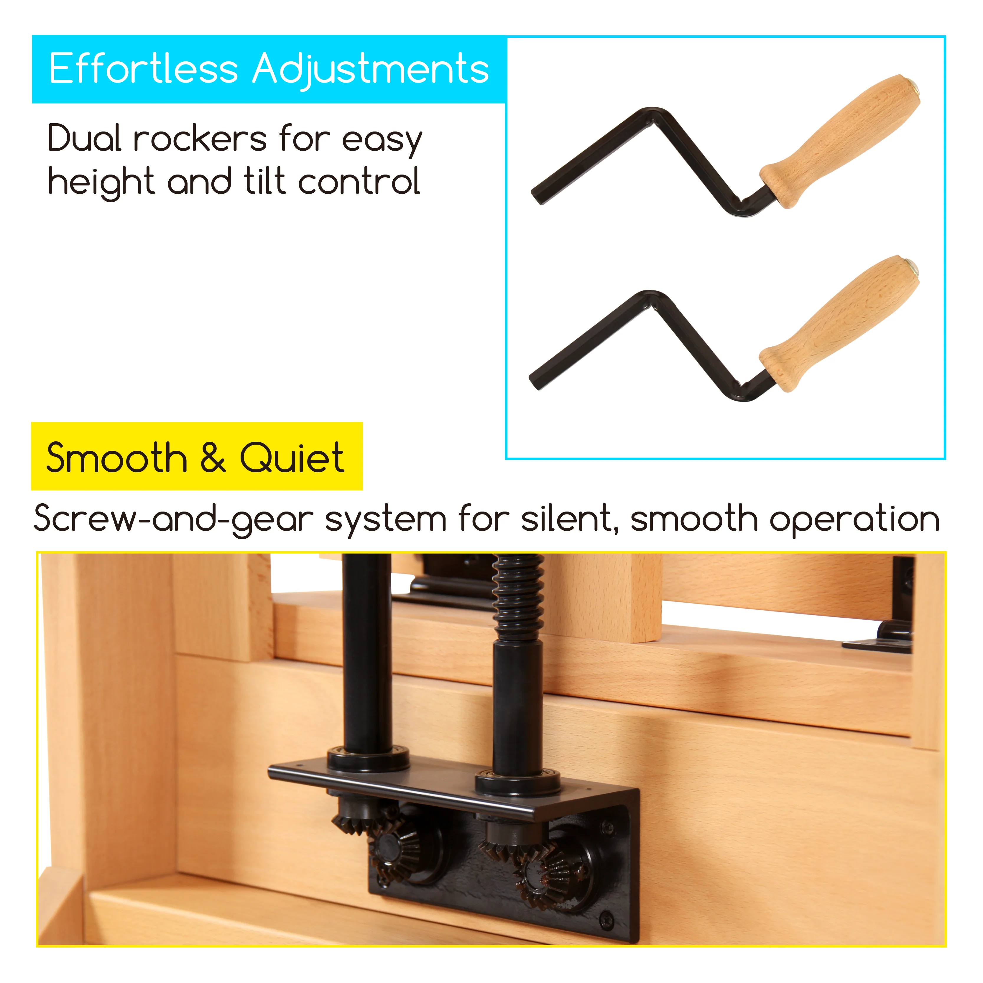 MEEDEN Deluxe Studio Large Double Rocker Crank Heavy Duty Artist Easel-DHJ-1 - Image 5