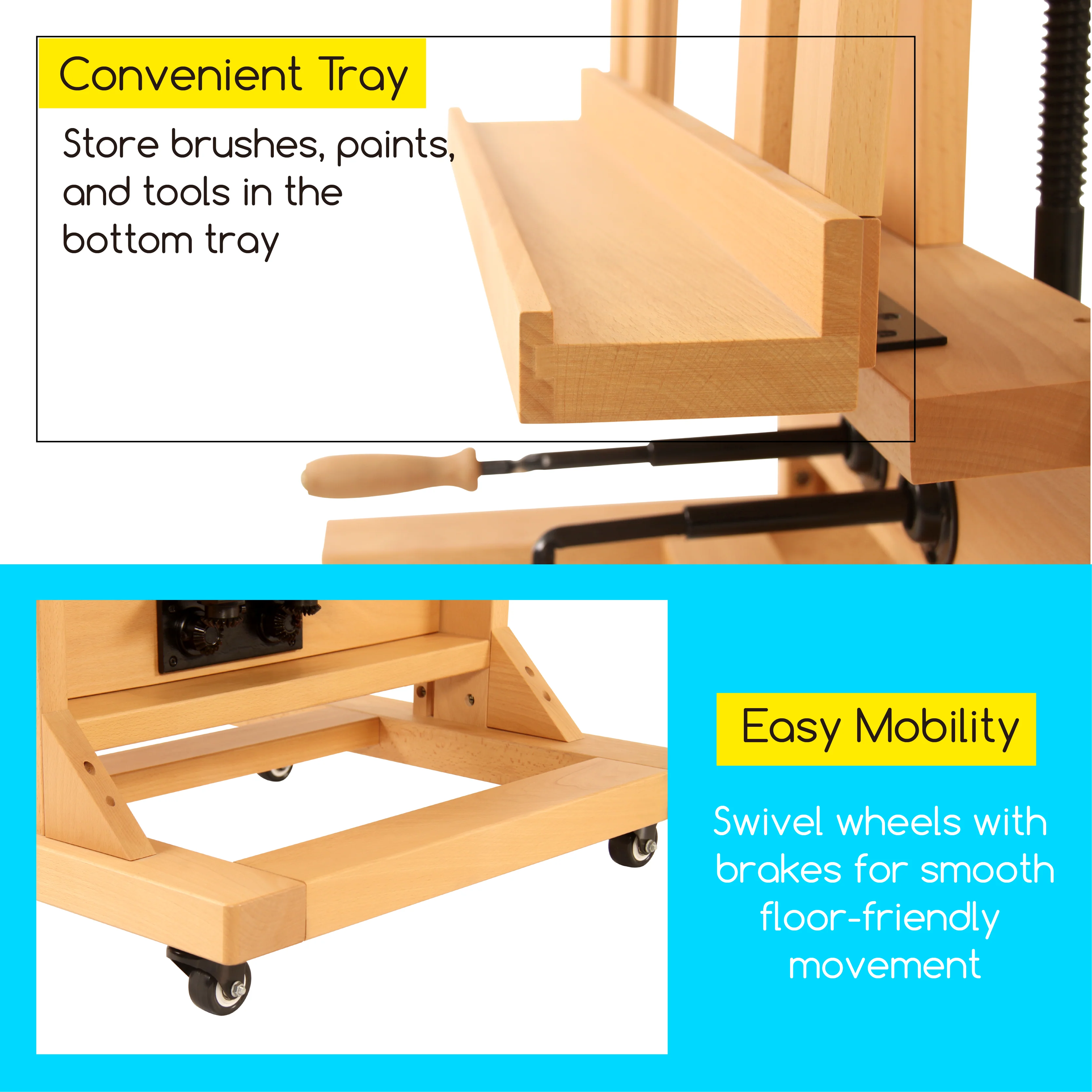 MEEDEN Deluxe Studio Large Double Rocker Crank Heavy Duty Artist Easel-DHJ-1 - Image 7
