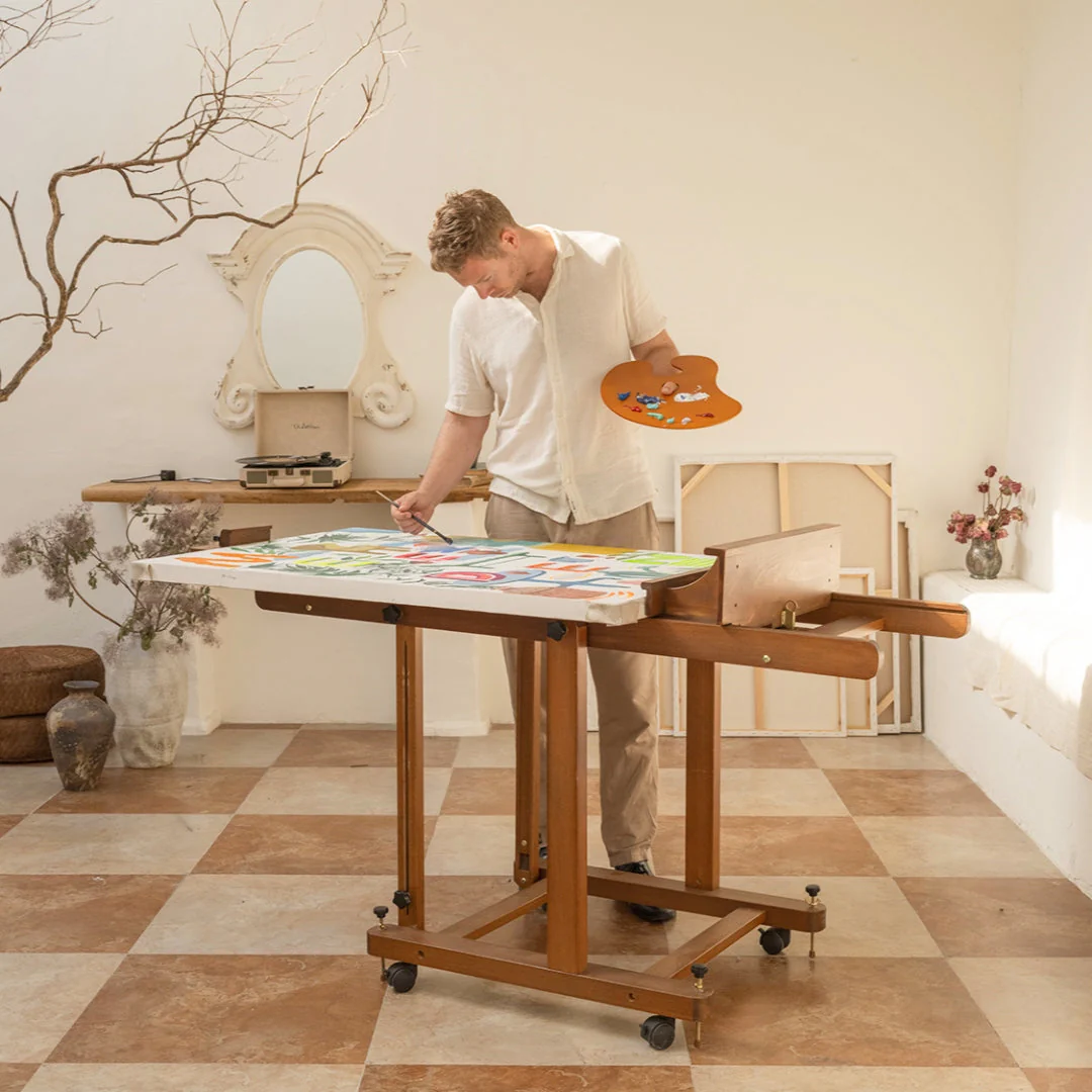 MEEDEN Enlarged Heavy-Duty H-Frame Artist Easel - W11 Pro Walnut - Image 3