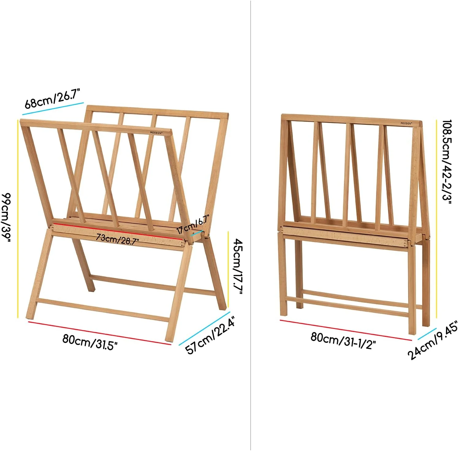 MEEDEN Folding Large Print Rack-Natural Wood-Large - Image 5