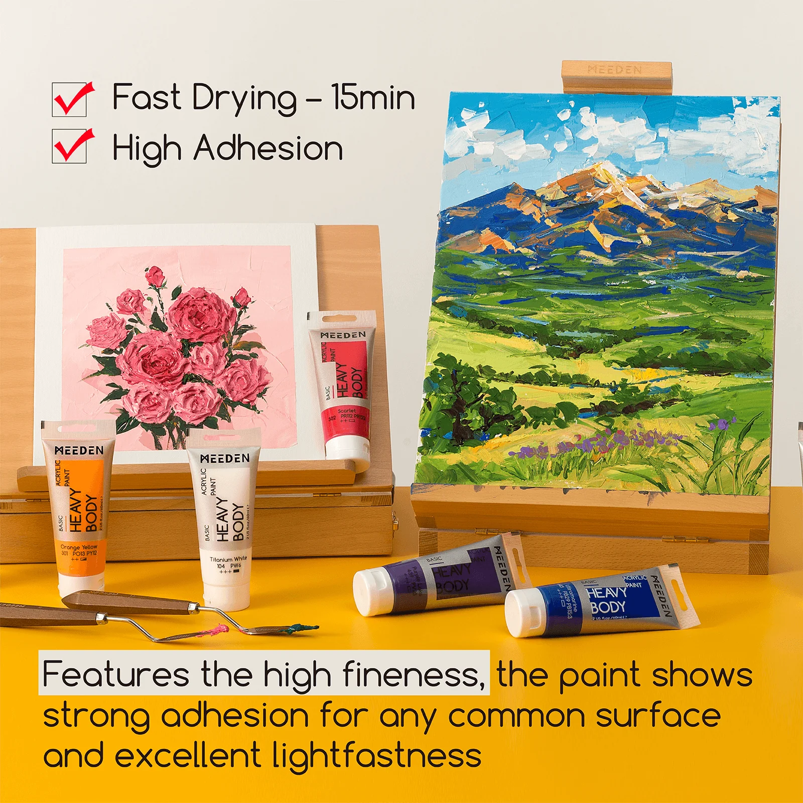 MEEDEN Heavy Body Acrylic Paint 24 Basic Colors, 60ml - Image 6