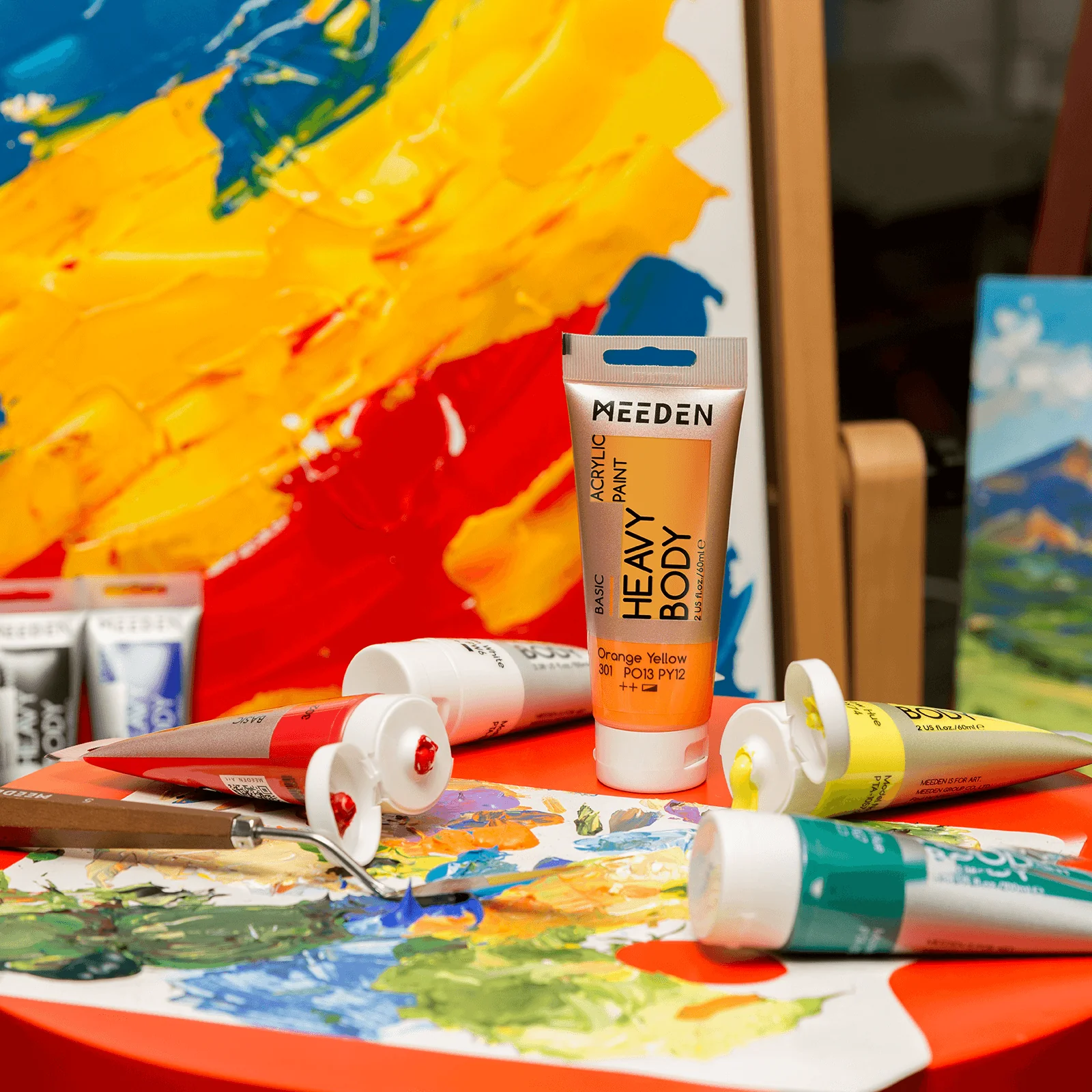MEEDEN Heavy Body Acrylic Paint 24 Basic Colors, 60ml - Image 7