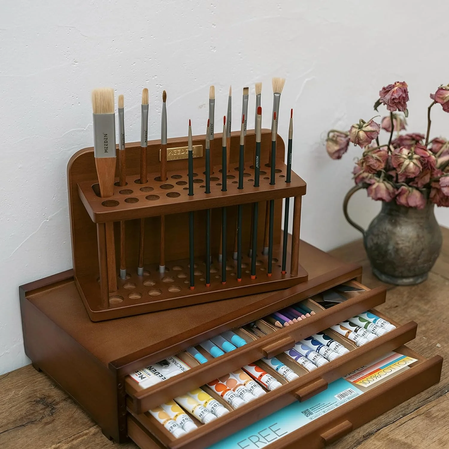 MEEDEN Pro Wooden Paint Brush Holder Organizer-BJ-02 - Image 5