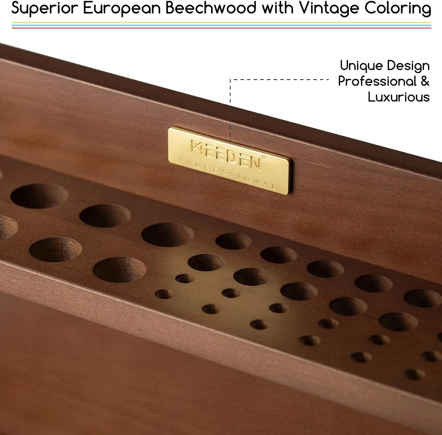 MEEDEN Pro Wooden Paint Brush Holder Organizer-BJ-02 - Image 8