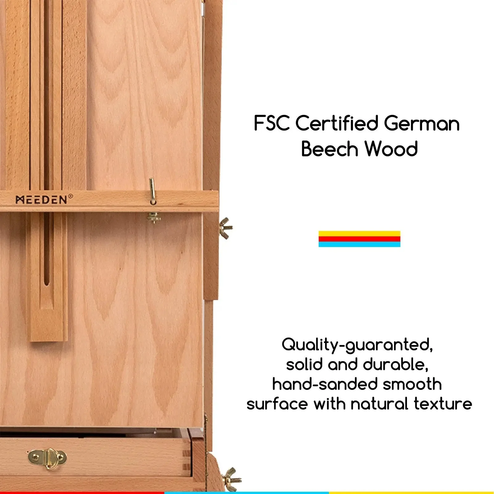 MEEDEN Solid Beech Wood Plein Air French Easel, Foldable & Spacious -HX-3 - Image 5