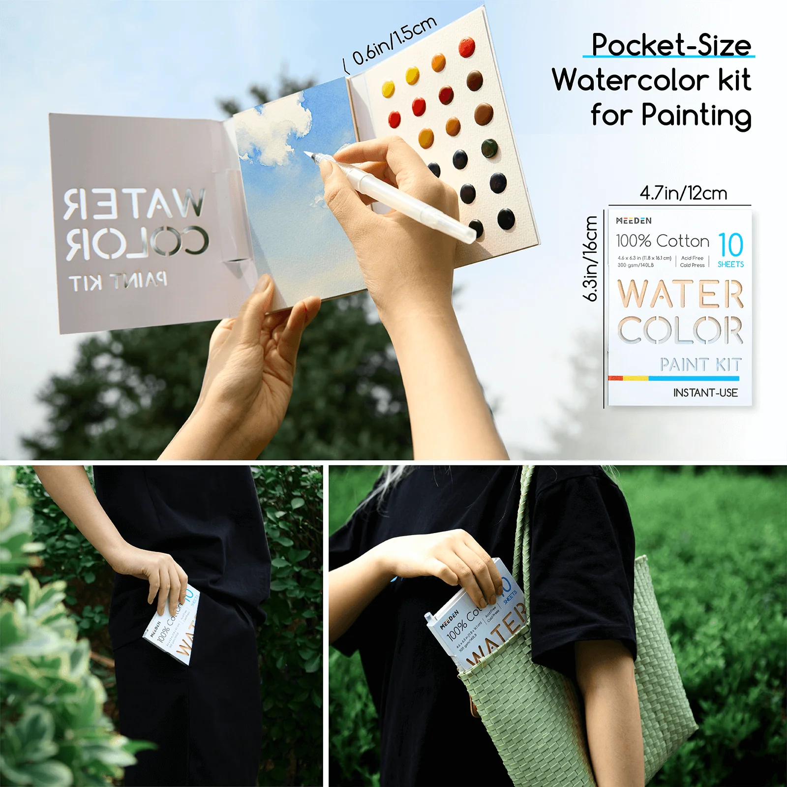 MEEDEN Portable Watercolor Paint Kit – 24 Colors - Image 5