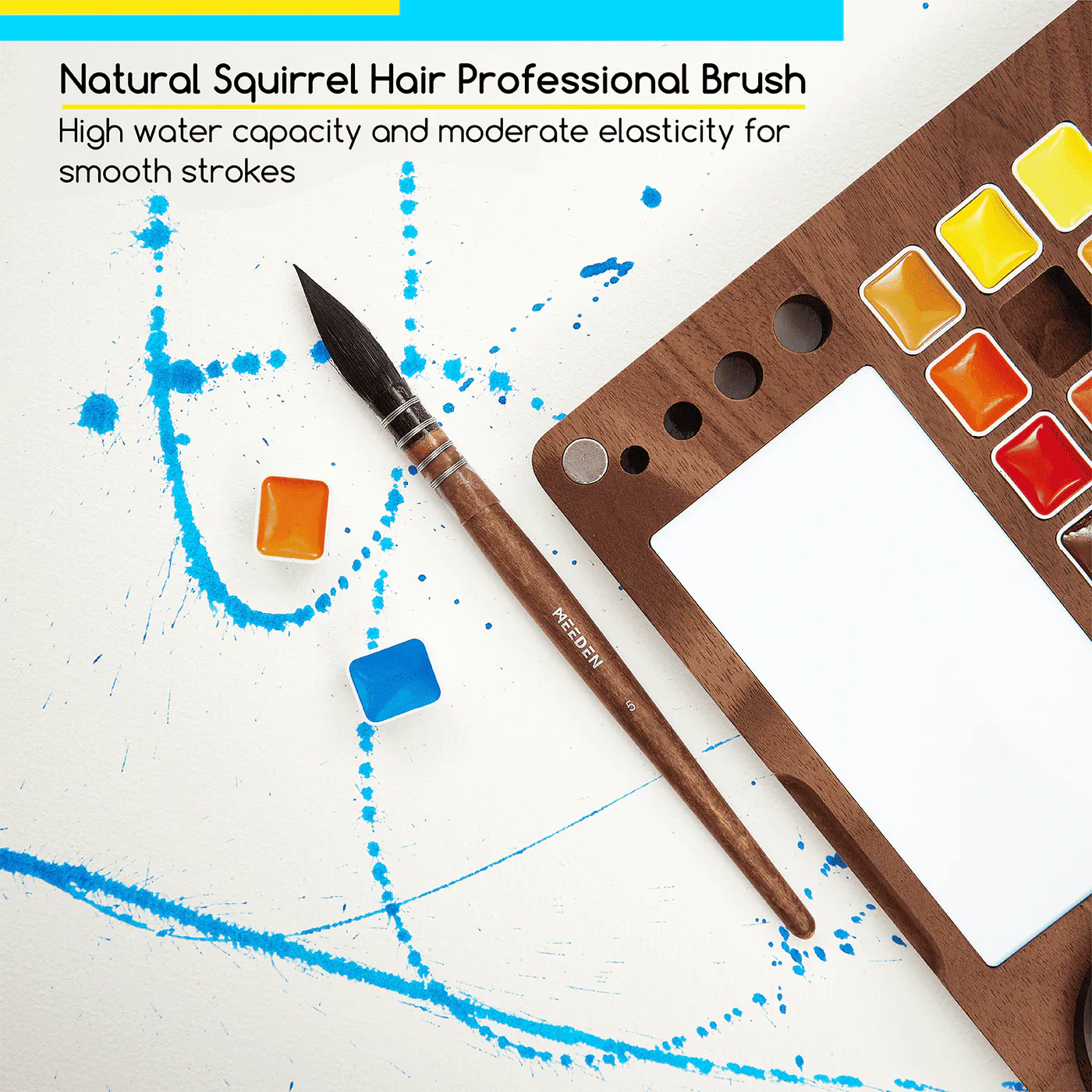 MEEDEN Premium Artist-Grade Watercolor Set - Luxury 27 Color Collection with Black Walnut Case - Image 6