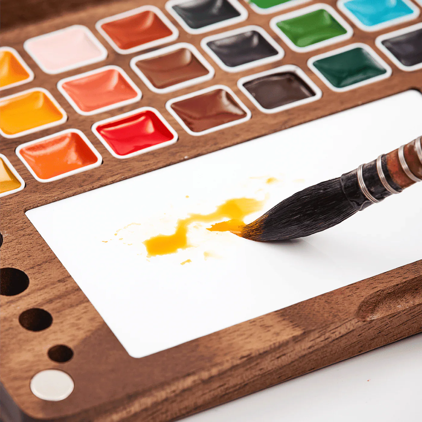 MEEDEN Premium Artist-Grade Watercolor Set - Luxury 27 Color Collection with Black Walnut Case - Image 9