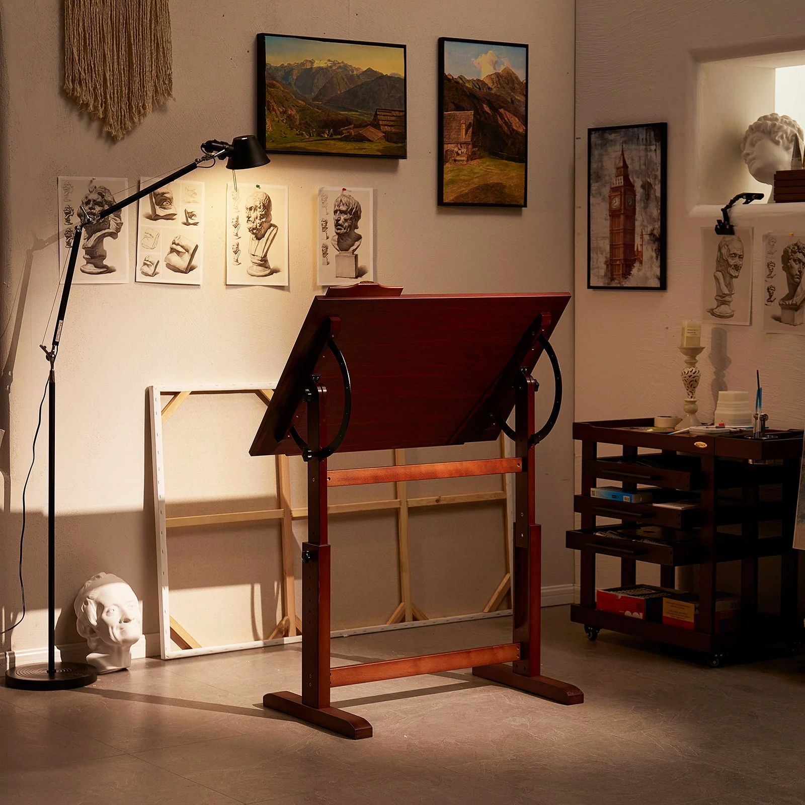 MEEDEN Vintage Adjustable Wooden Drafting Table , Dark Walnut-XSZ-4 - Image 10