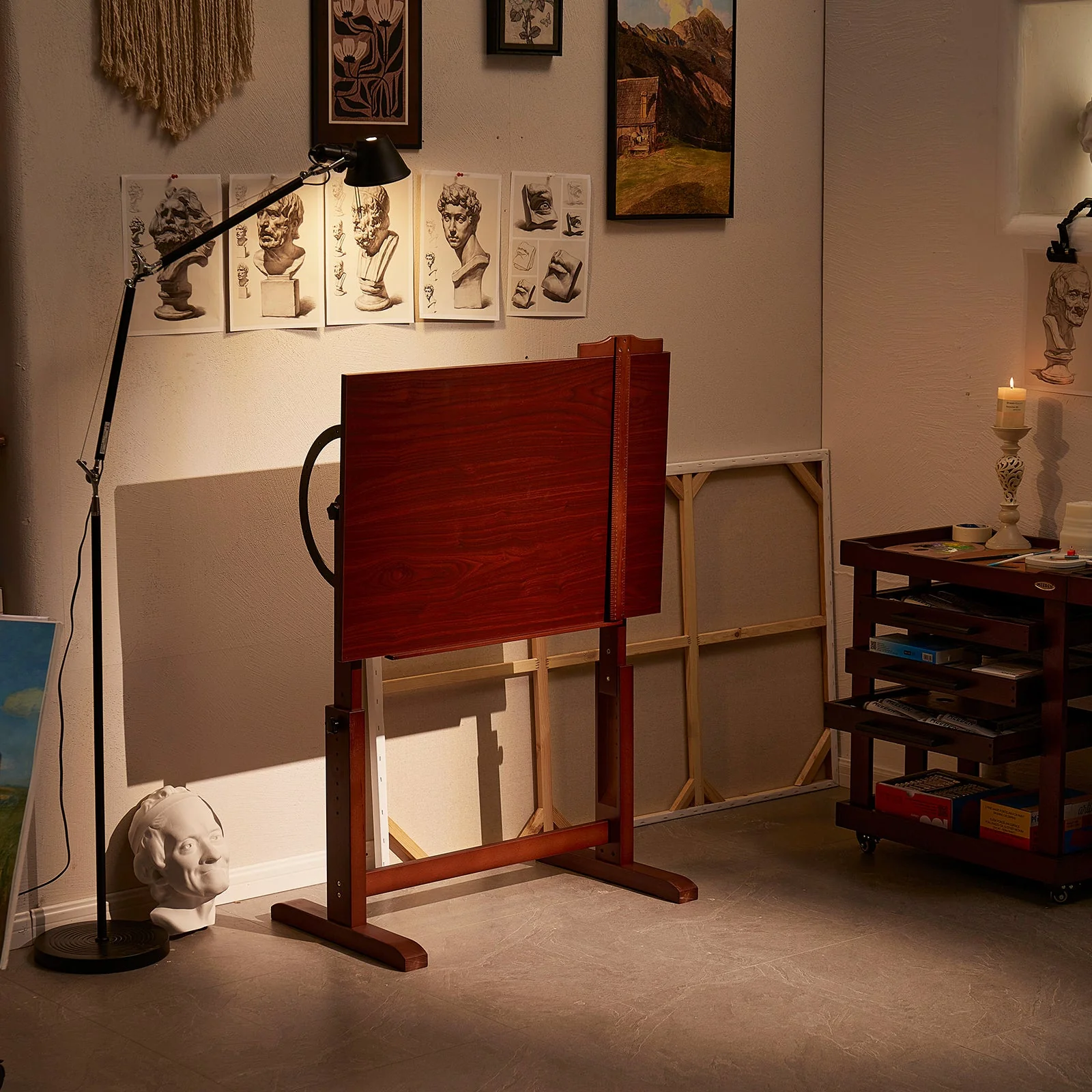 MEEDEN Vintage Adjustable Wooden Drafting Table , Dark Walnut-XSZ-4 - Image 12