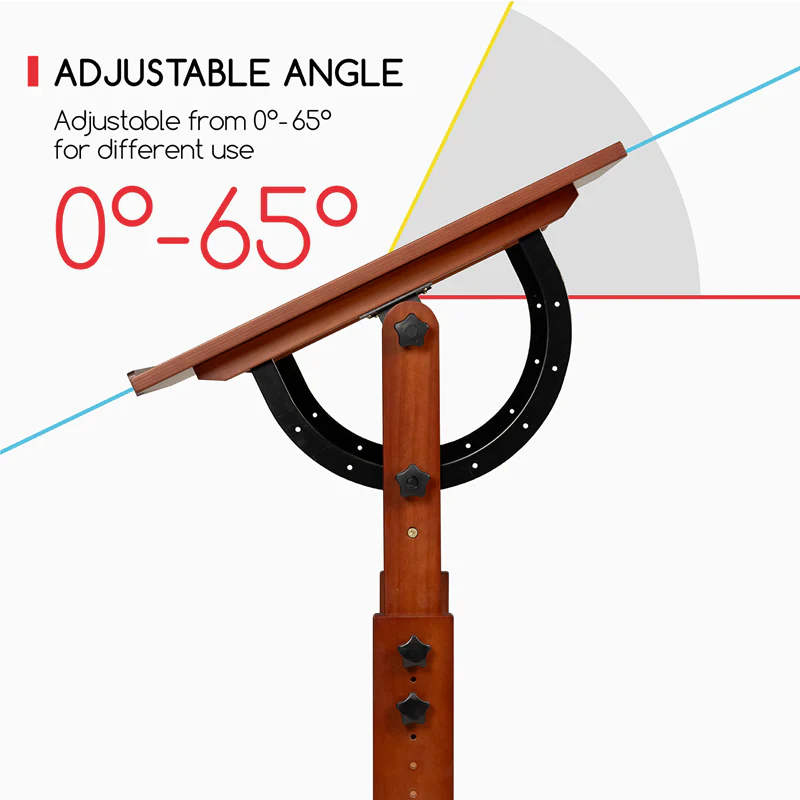 MEEDEN Vintage Adjustable Wooden Drafting Table , Dark Walnut-XSZ-4 - Image 15